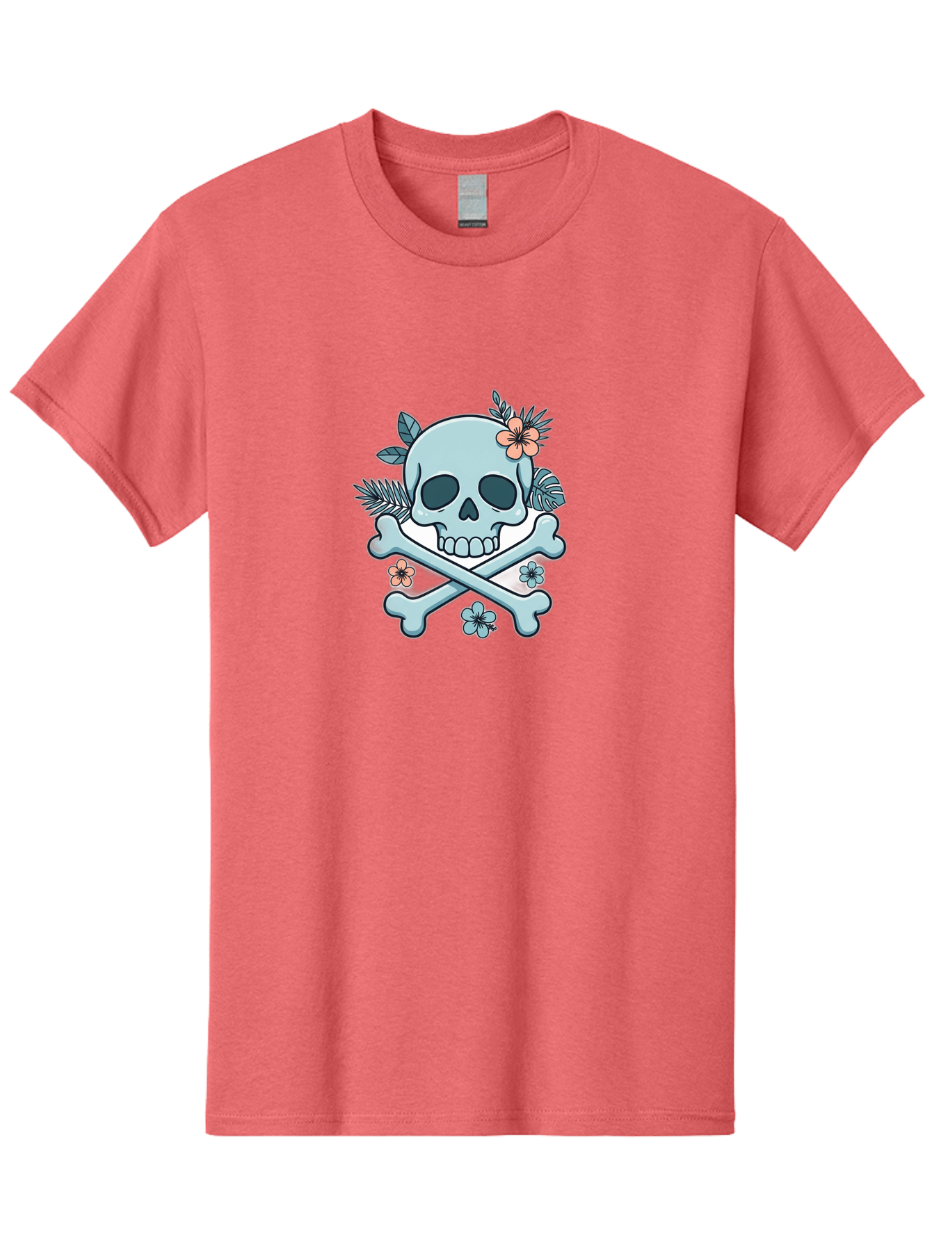 Floral-Skull Men'S Graphic Tee, 100% Cotton, Comfortable Casual Summer Wear, Machine Washable, Skull And Crossbones, Jolly Roger, Pirate Symbol, Floral Design, Colorful Tattoo Art, Gothic Decoration, Crossbones With Flowers, Flower Skull, Bae451 5