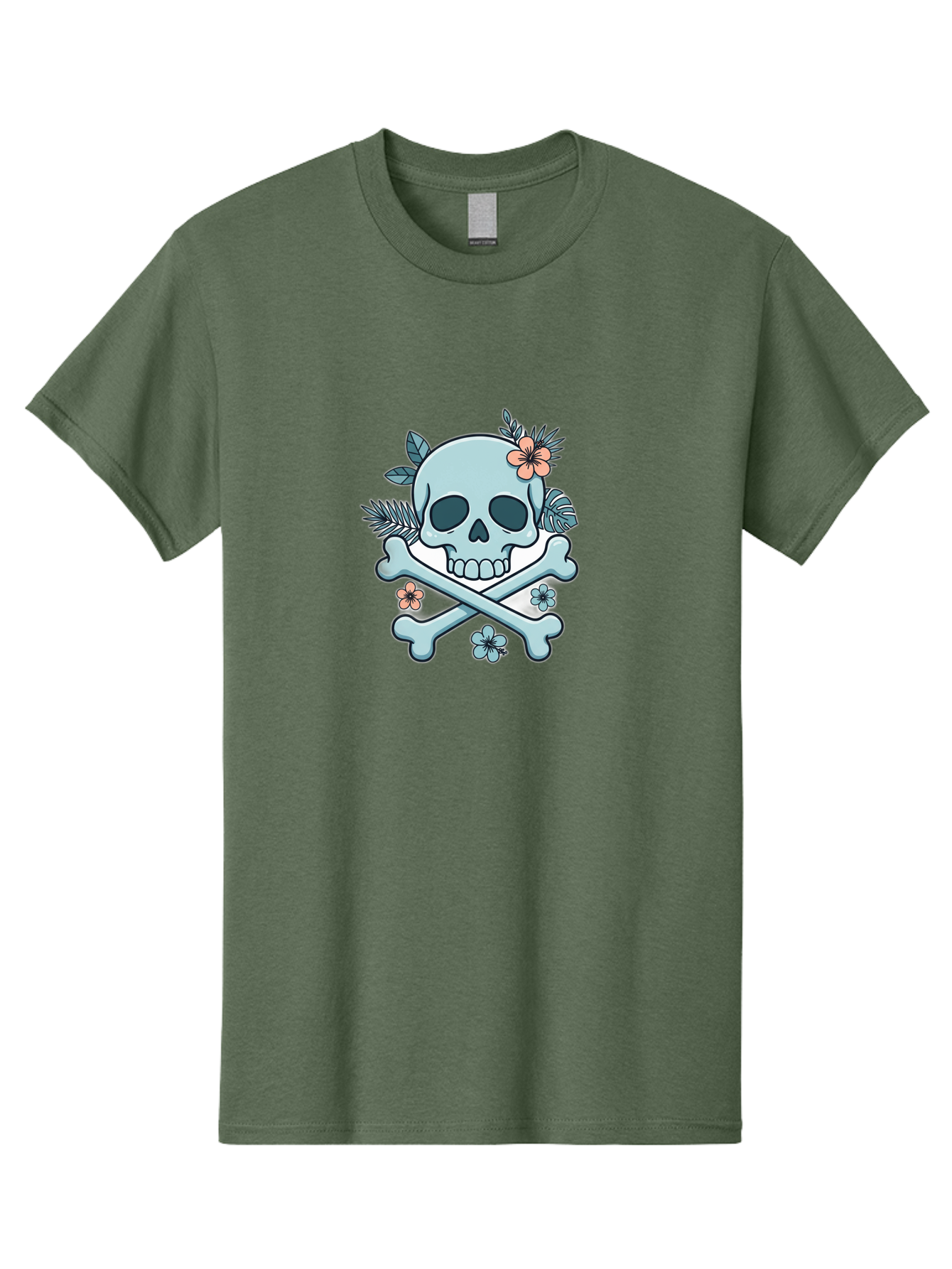 Floral-Skull Men'S Graphic Tee, 100% Cotton, Comfortable Casual Summer Wear, Machine Washable, Skull And Crossbones, Jolly Roger, Pirate Symbol, Floral Design, Colorful Tattoo Art, Gothic Decoration, Crossbones With Flowers, Flower Skull, Bae451 10