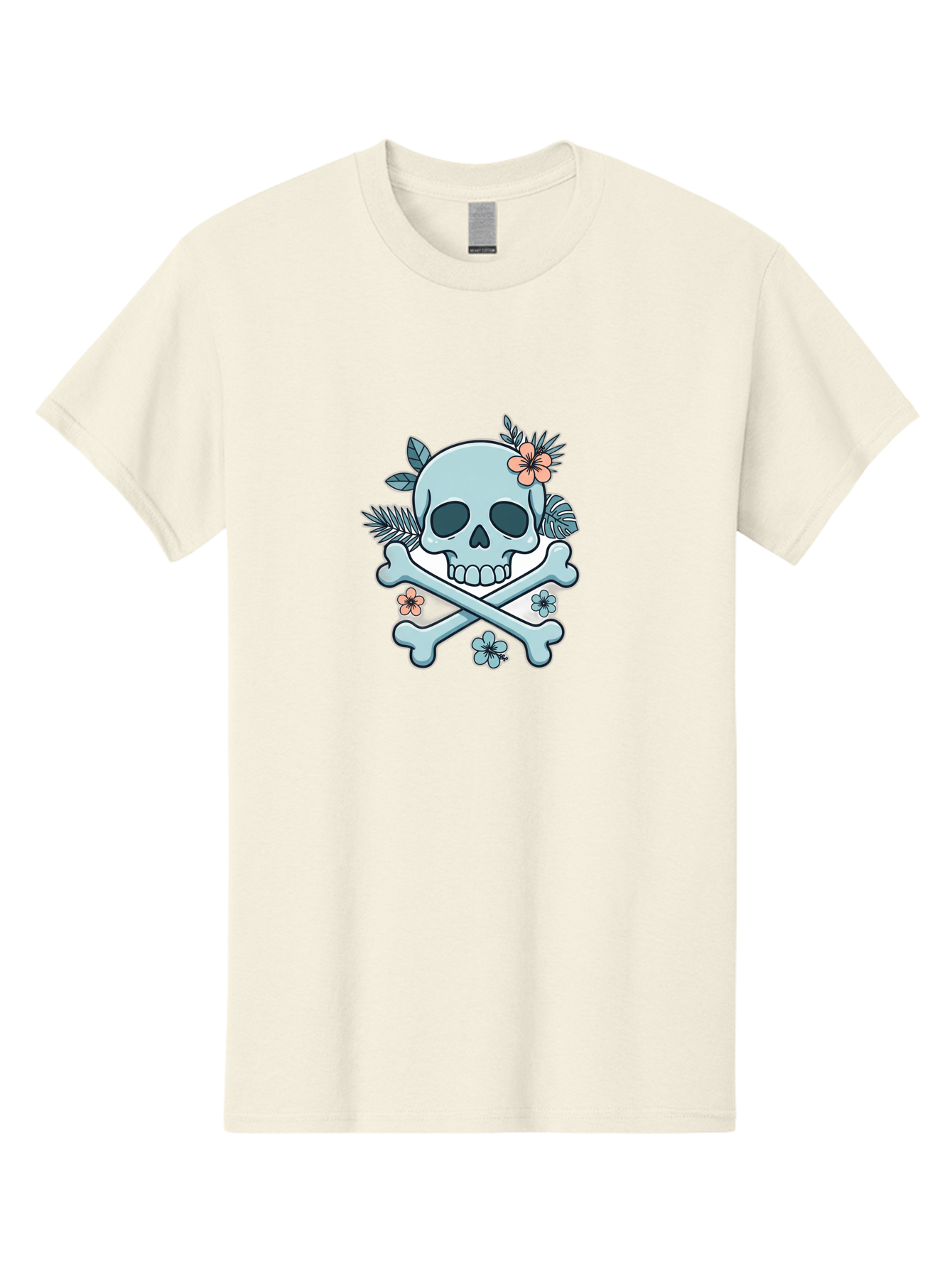 Floral-Skull Men'S Graphic Tee, 100% Cotton, Comfortable Casual Summer Wear, Machine Washable, Skull And Crossbones, Jolly Roger, Pirate Symbol, Floral Design, Colorful Tattoo Art, Gothic Decoration, Crossbones With Flowers, Flower Skull, Bae451 9