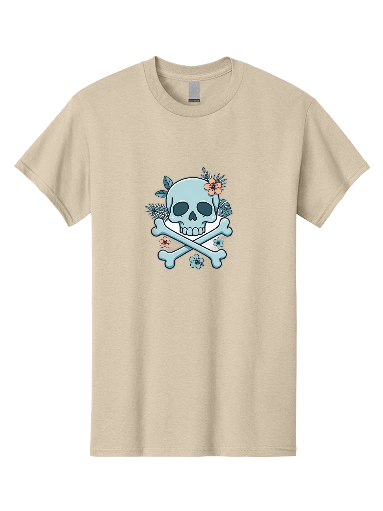 Floral-Skull Men'S Graphic Tee, 100% Cotton, Comfortable Casual Summer Wear, Machine Washable, Skull And Crossbones, Jolly Roger, Pirate Symbol, Floral Design, Colorful Tattoo Art, Gothic Decoration, Crossbones With Flowers, Flower Skull, Bae451 15
