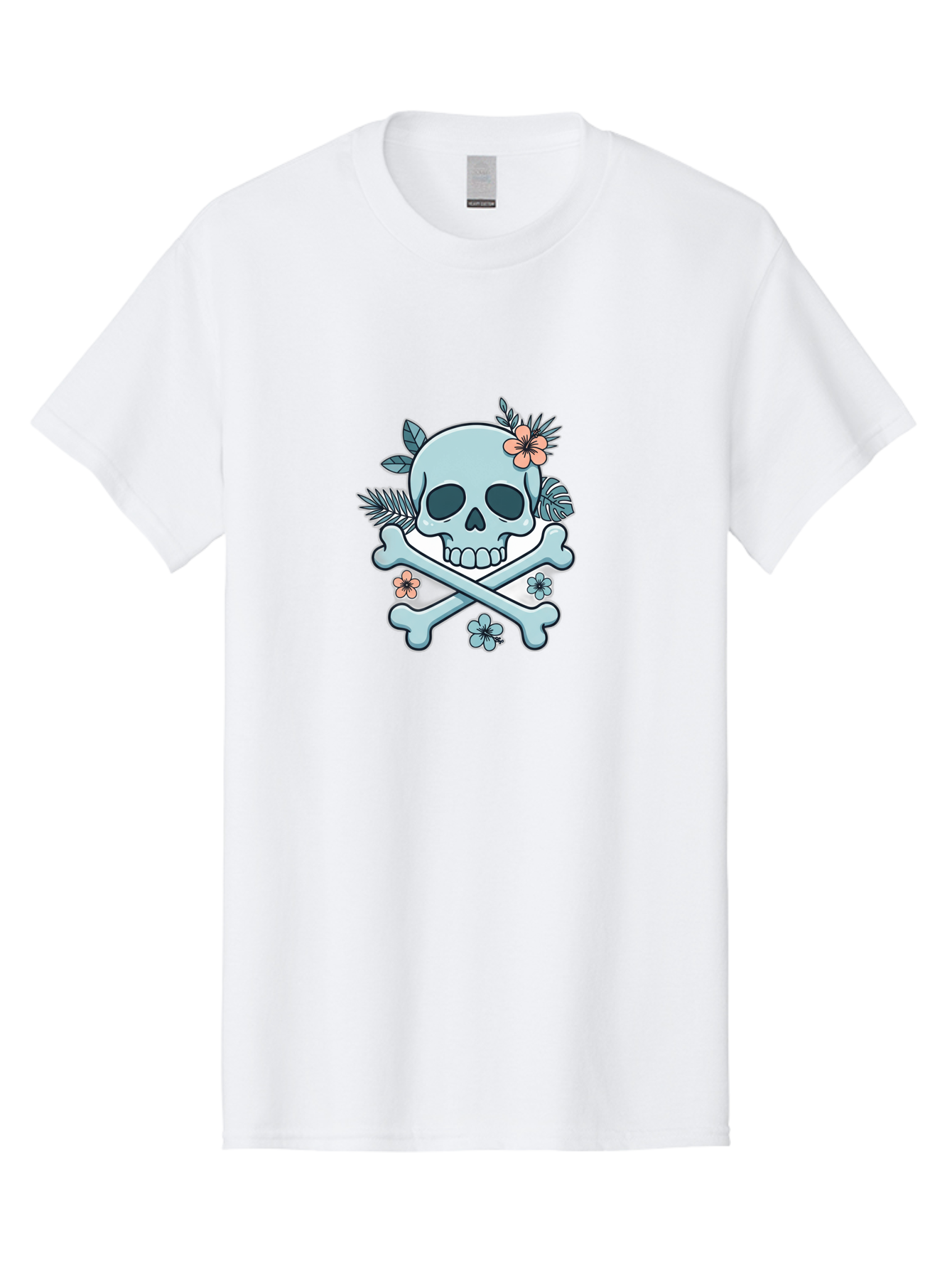 Floral-Skull Men'S Graphic Tee, 100% Cotton, Comfortable Casual Summer Wear, Machine Washable, Skull And Crossbones, Jolly Roger, Pirate Symbol, Floral Design, Colorful Tattoo Art, Gothic Decoration, Crossbones With Flowers, Flower Skull, Bae451 14