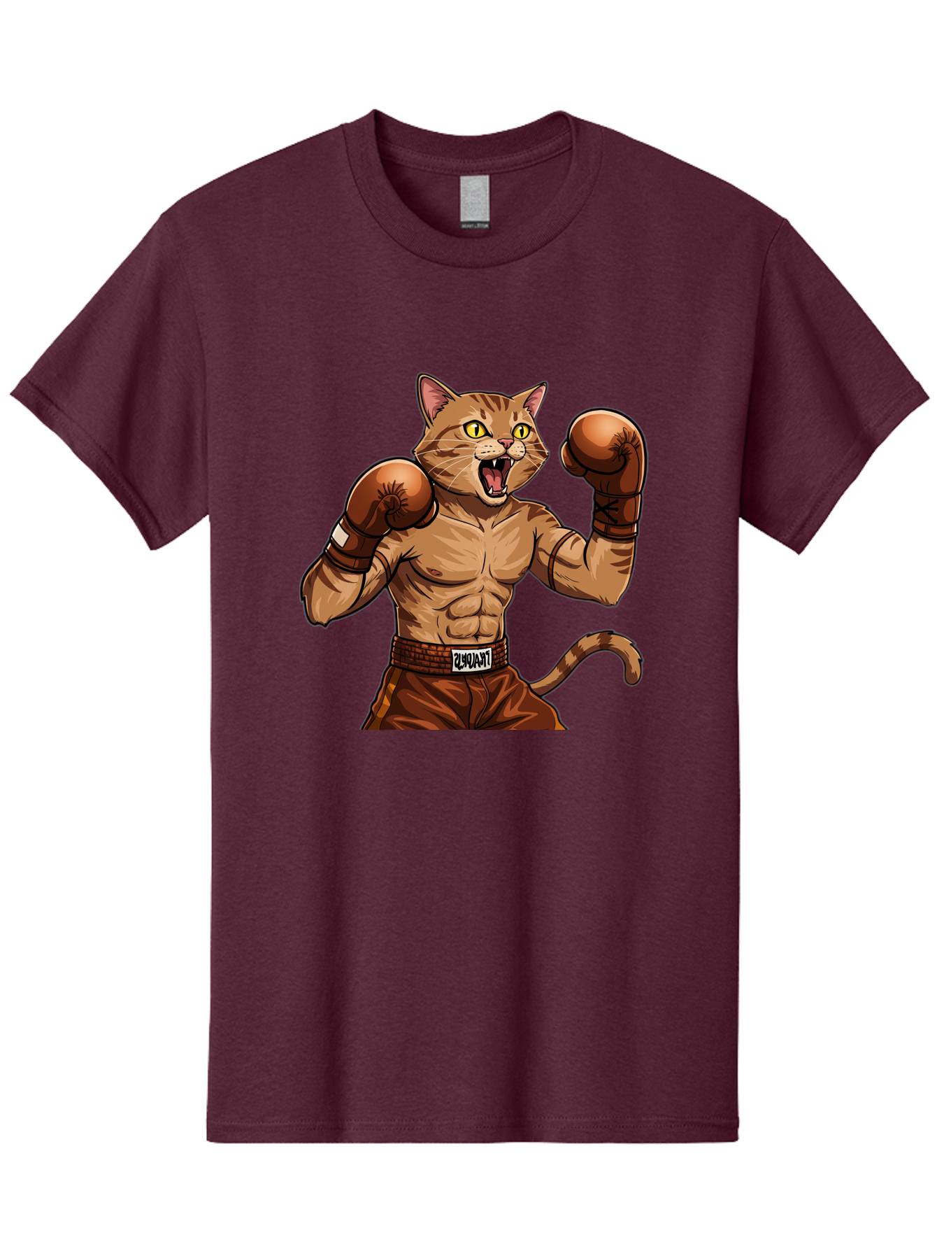 Itnumba Men'S Graphic Tee, 100% Cotton, Comfortable Casual Summer Wear, Machine Washable, Boxing Cat, Cartoon Character, Muscular Feline, Boxing Gloves, Fitness Motivation, Fun Illustration, Tabby Cat, Humorous Design, Anthropomorphic Cat Bae472 12