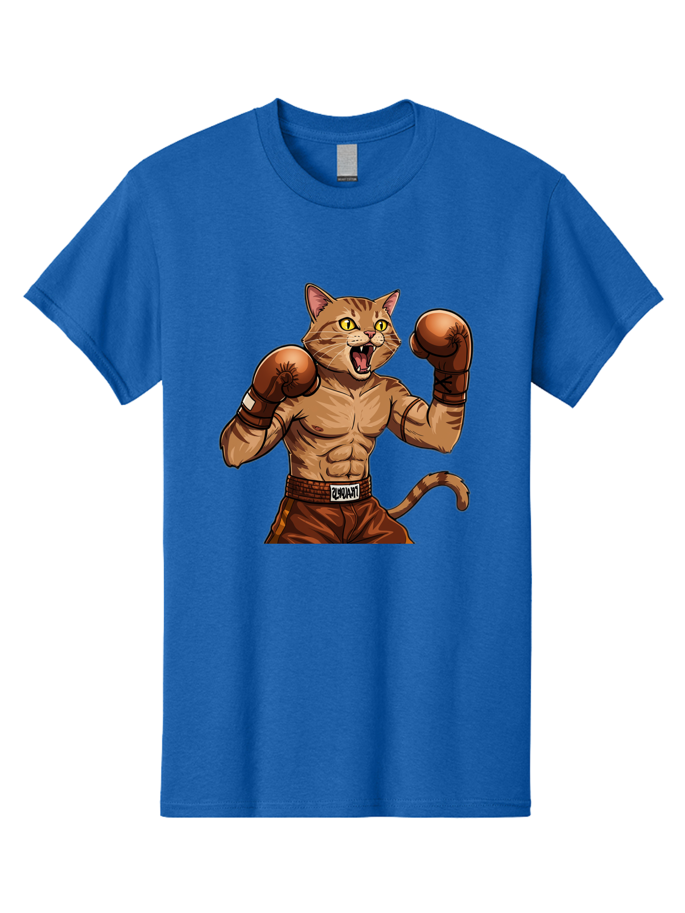Itnumba Men'S Graphic Tee, 100% Cotton, Comfortable Casual Summer Wear, Machine Washable, Boxing Cat, Cartoon Character, Muscular Feline, Boxing Gloves, Fitness Motivation, Fun Illustration, Tabby Cat, Humorous Design, Anthropomorphic Cat Bae472 6