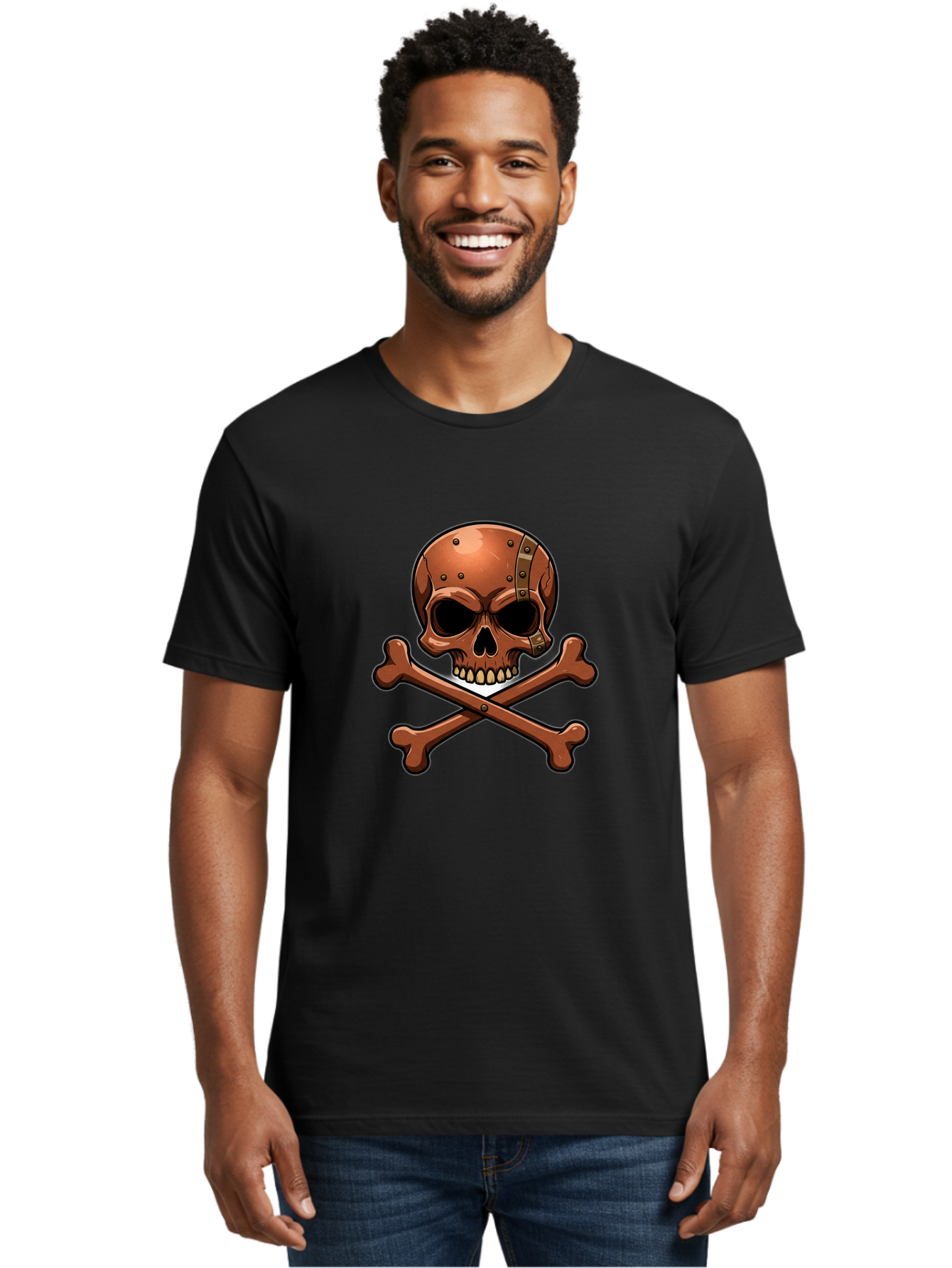 Jolly-Roger-Skull-And-Bones Men'S Graphic Tee, 100% Cotton, Comfortable Casual Summer Wear, Machine Washable, Skull And Crossbones, Pirate Symbol, Jolly Roger, Danger Sign, Warning Symbol, Pirate Flag, Crossbones Symbol, Skull Icon Bae474 23