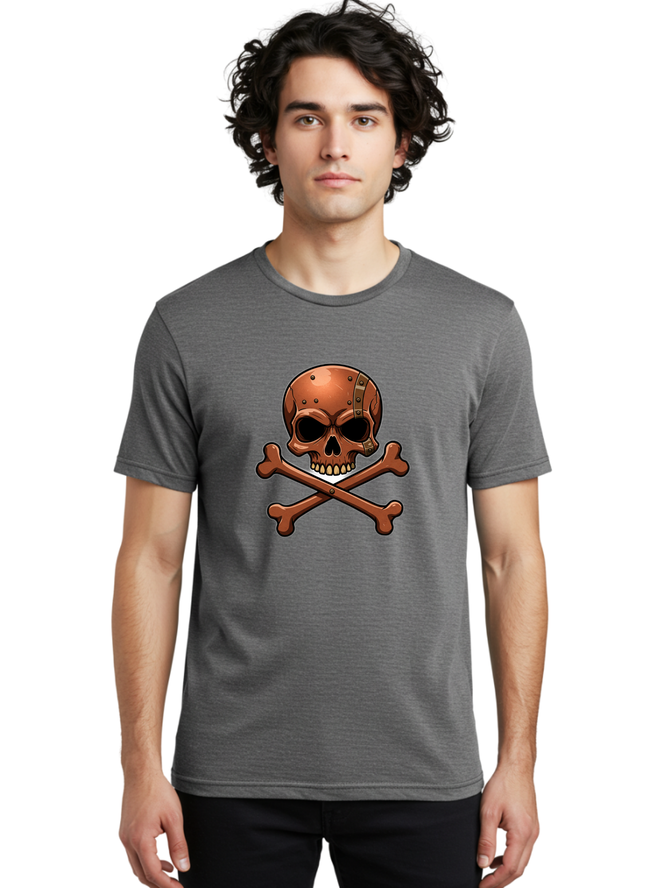 Jolly-Roger-Skull-And-Bones Men'S Graphic Tee, 100% Cotton, Comfortable Casual Summer Wear, Machine Washable, Skull And Crossbones, Pirate Symbol, Jolly Roger, Danger Sign, Warning Symbol, Pirate Flag, Crossbones Symbol, Skull Icon Bae474 17