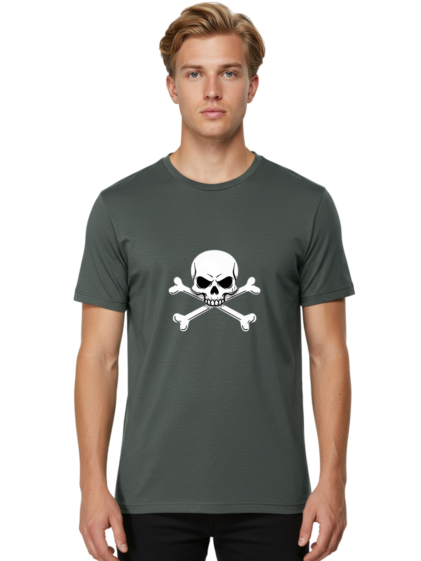 Jolly-Roger-Skull-And-Crossbones Men'S Graphic Tee, 100% Cotton, Comfortable Casual Summer Wear, Machine Washable, Skull And Crossbones, Pirate Symbol, Danger Warning, Jolly Roger Flag, Pirate Flag, Skull Illustration, Pirate Emblem, Bae475 28