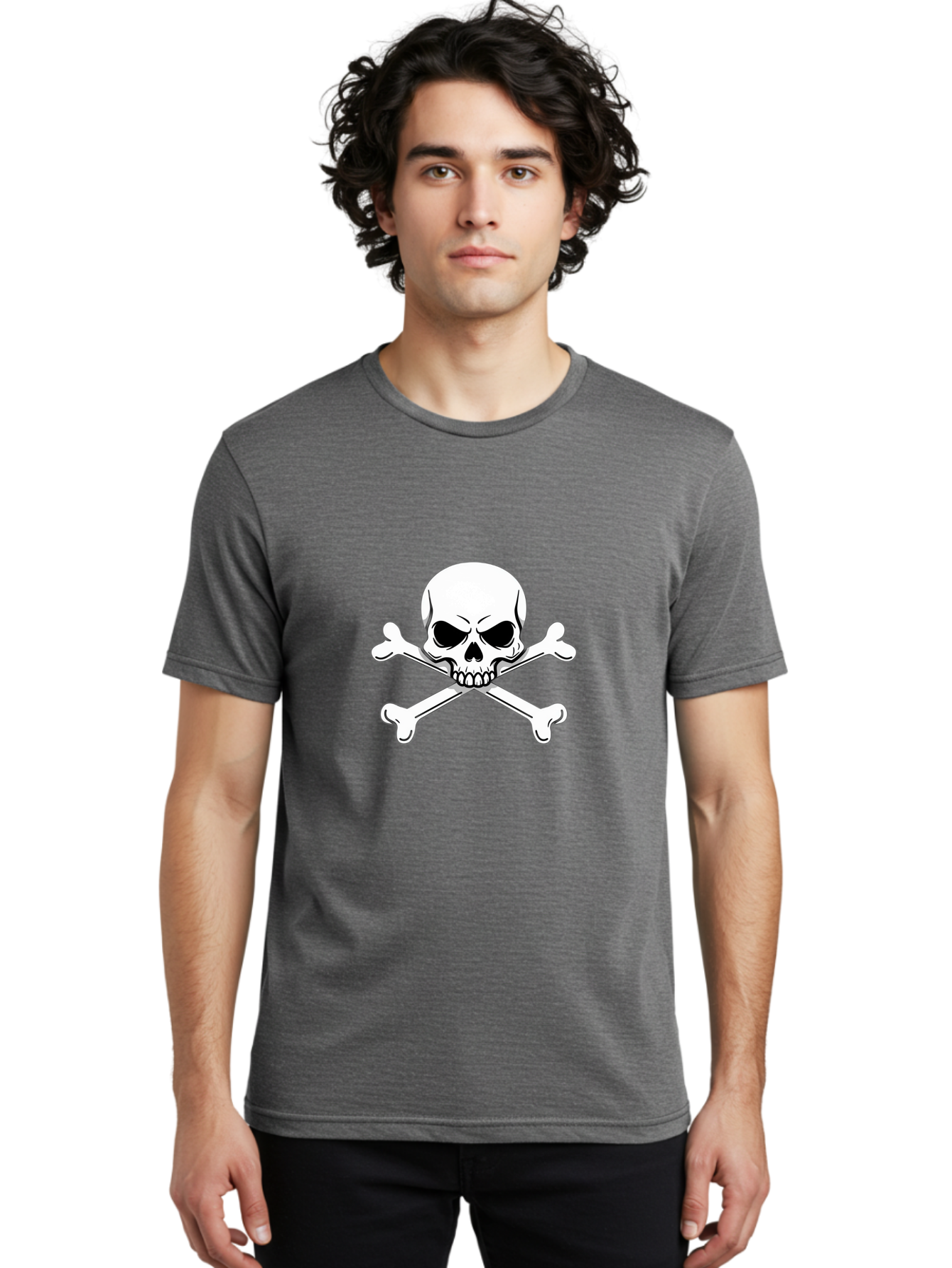 Jolly-Roger-Skull-And-Crossbones Men'S Graphic Tee, 100% Cotton, Comfortable Casual Summer Wear, Machine Washable, Skull And Crossbones, Pirate Symbol, Danger Warning, Jolly Roger Flag, Pirate Flag, Skull Illustration, Pirate Emblem, Bae475 17