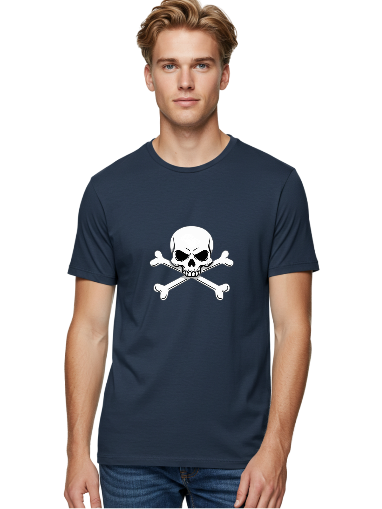 Jolly-Roger-Skull-And-Crossbones Men'S Graphic Tee, 100% Cotton, Comfortable Casual Summer Wear, Machine Washable, Skull And Crossbones, Pirate Symbol, Danger Warning, Jolly Roger Flag, Pirate Flag, Skull Illustration, Pirate Emblem, Bae475 26