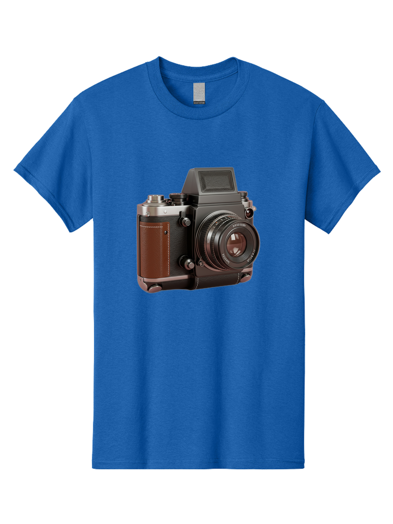 Mamiya-Sekor-50Mm-F-1-7-Lens-On-Camera-Body Men'S Graphic Tee, 100% Cotton, Comfortable Casual Summer Wear, Machine Washable, Hasselblad 500C Camera, Medium Format Camera, Hasselblad Lens, Photography Equipment, Vintage Camera, Classic Design, Bae489 1