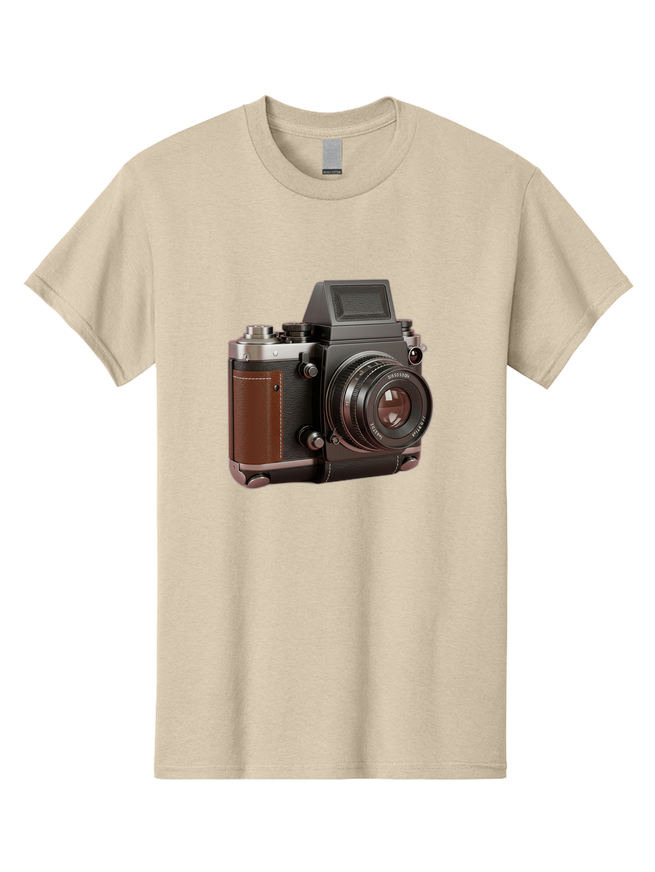 Mamiya-Sekor-50Mm-F-1-7-Lens-On-Camera-Body Men'S Graphic Tee, 100% Cotton, Comfortable Casual Summer Wear, Machine Washable, Hasselblad 500C Camera, Medium Format Camera, Hasselblad Lens, Photography Equipment, Vintage Camera, Classic Design, Bae489 3