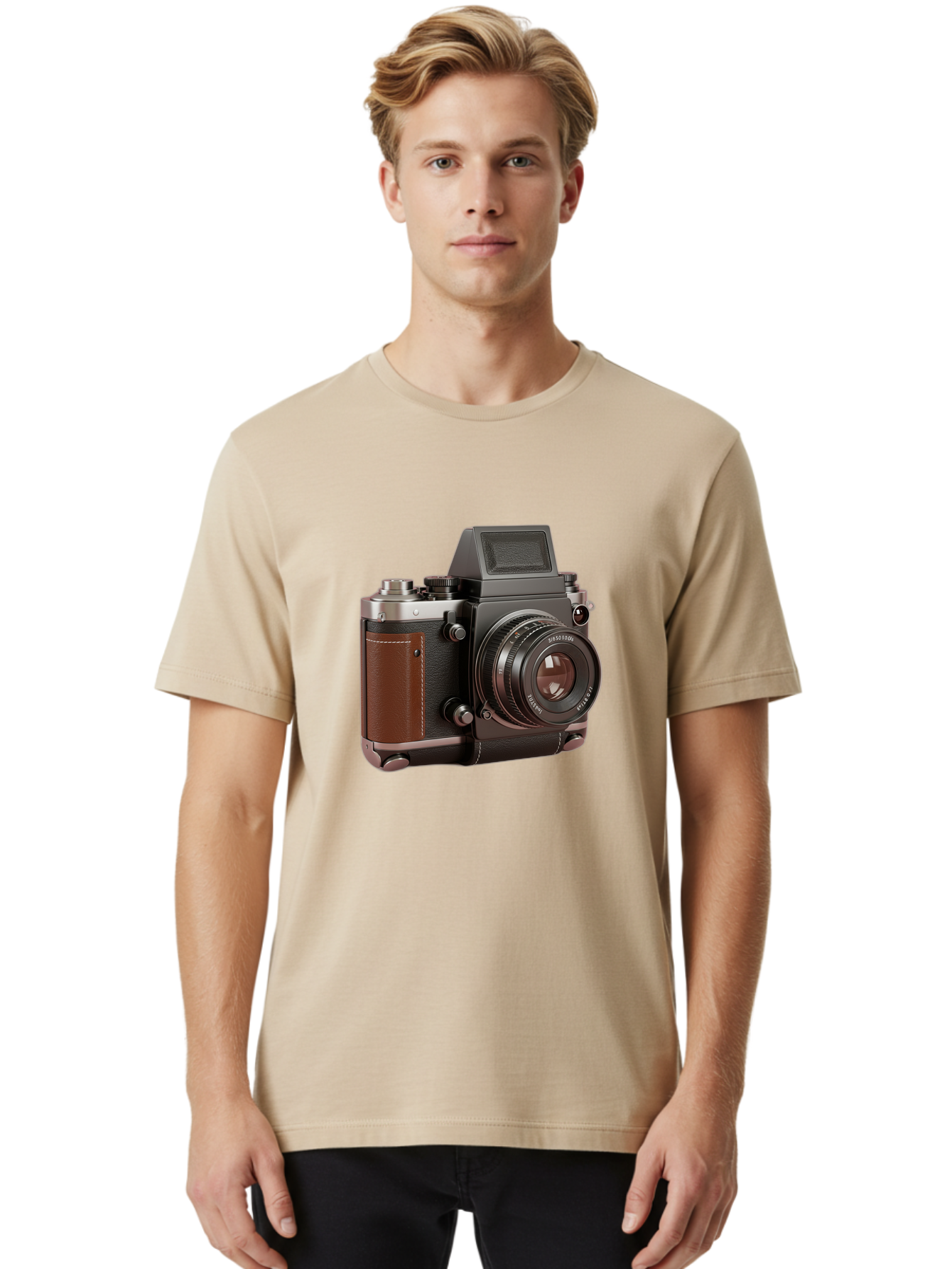 Mamiya-Sekor-50Mm-F-1-7-Lens-On-Camera-Body Men'S Graphic Tee, 100% Cotton, Comfortable Casual Summer Wear, Machine Washable, Hasselblad 500C Camera, Medium Format Camera, Hasselblad Lens, Photography Equipment, Vintage Camera, Classic Design, Bae489 18