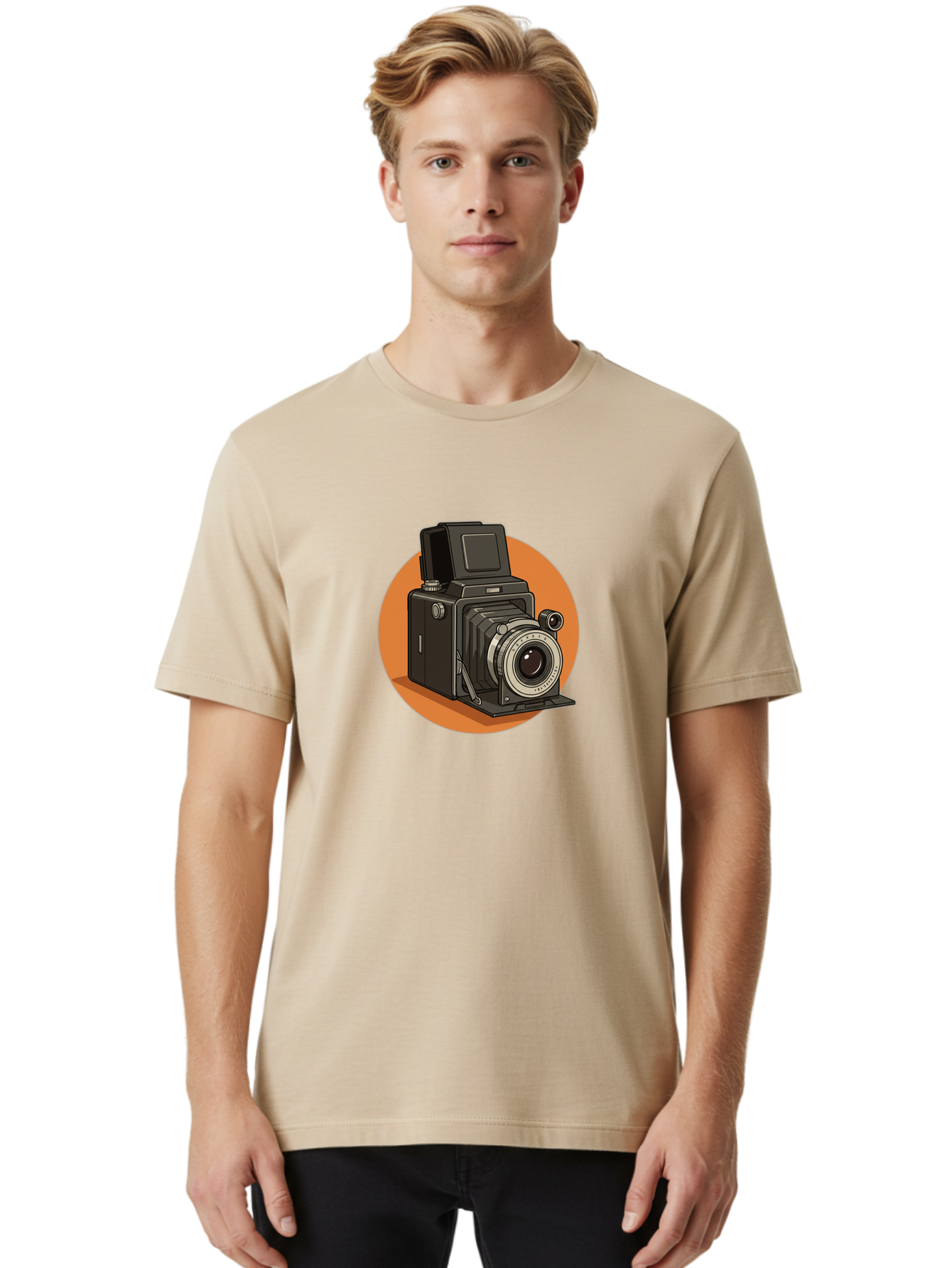 Medium-Format-Camera Men'S Graphic Tee, 100% Cotton, Comfortable Casual Summer Wear, Machine Washable, Vintage Camera, Old Camera, Photography Equipment, Classic Design, Retro Style, Camera Lens, Photography Gear, Nostalgic Feel Bae492 20
