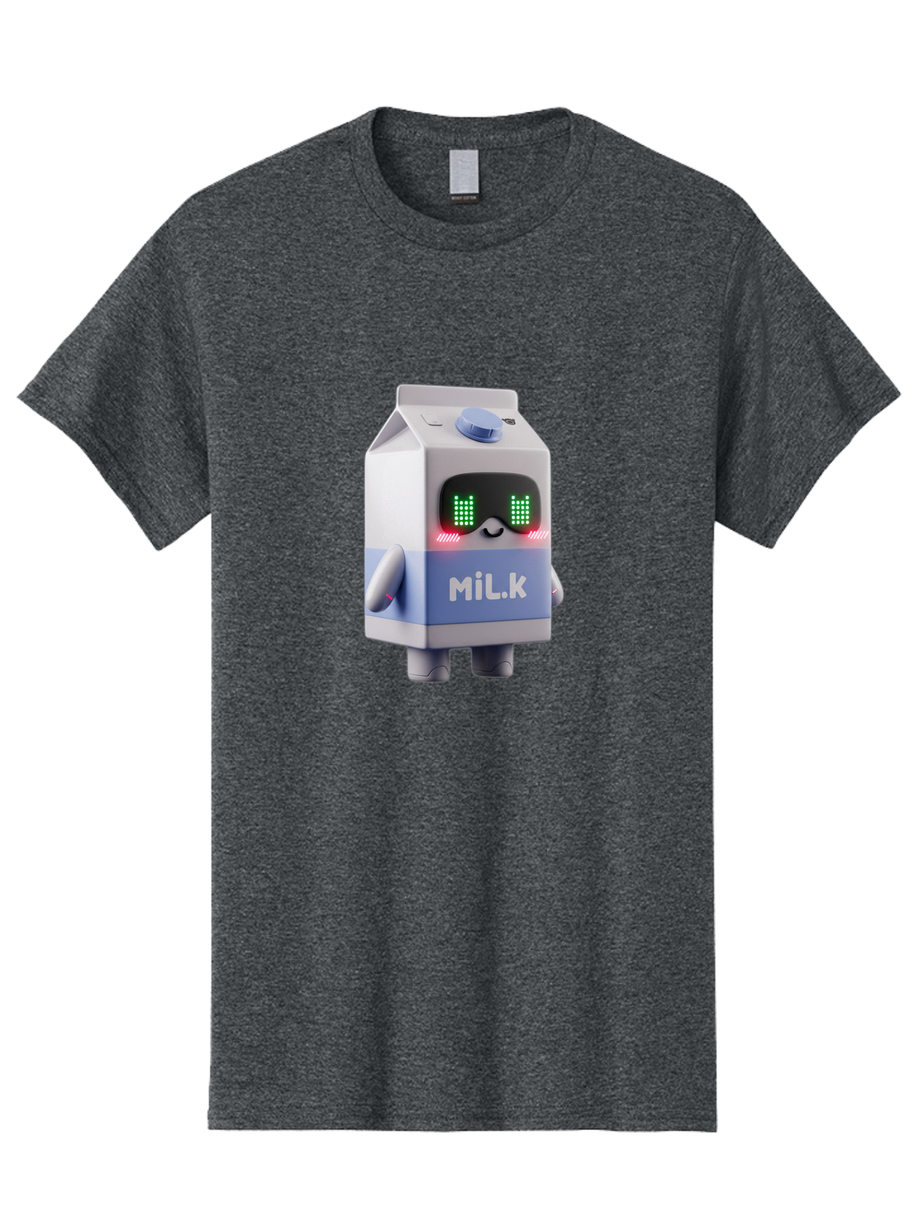 Mil-K-Milk-Carton-Robot Men'S Graphic Tee, 100% Cotton, Comfortable Casual Summer Wear, Machine Washable, Cartoon Milk Carton, Robotic Character, Digital Illustration, Futuristic Design, Glowing Eyes, Led Lights, Cute Mascot, Dairy Product, Bae495 4