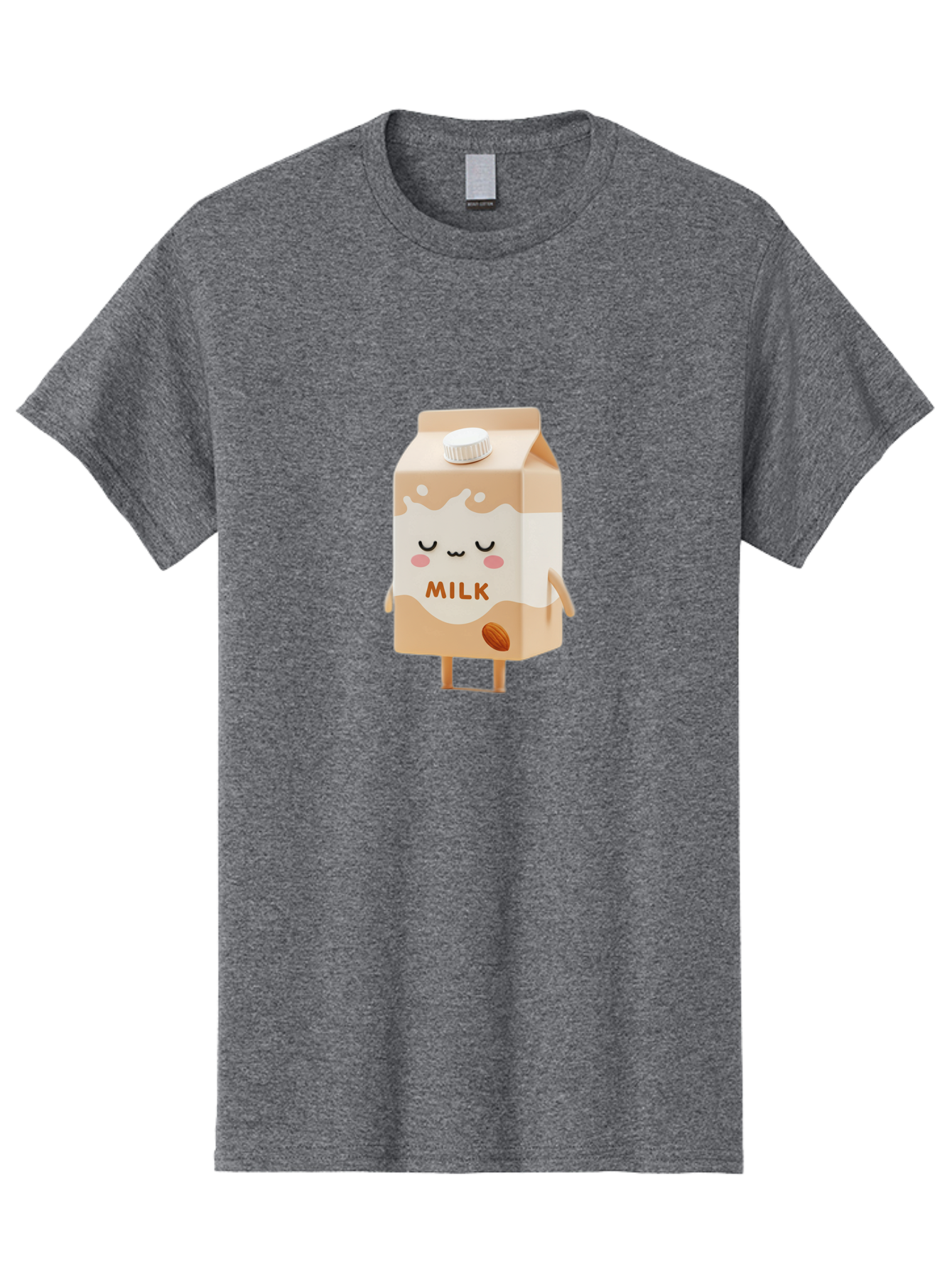 Milk-2 Men'S Graphic Tee, 100% Cotton, Comfortable Casual Summer Wear, Machine Washable, Cartoon Milk Carton, Kawaii Character, Cute Face, Almond Illustration, Dairy Product, Cute Design, Beverage Packaging, Adorable Mascot, Smiling Milk Bae497 13