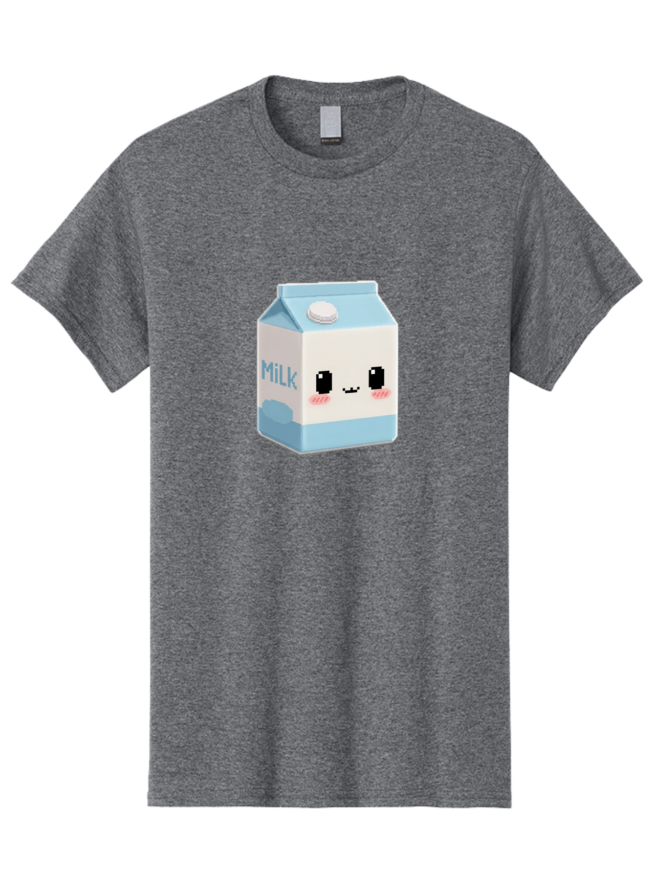 Milk-3 Men'S Graphic Tee, 100% Cotton, Comfortable Casual Summer Wear, Machine Washable, Cartoon Milk Carton, Cute Character Design, Pixel Art Style, Adorable Face, Kawaii Culture, Milk Beverage, Dairy Product, 8-Bit Aesthetic, Bae498 3