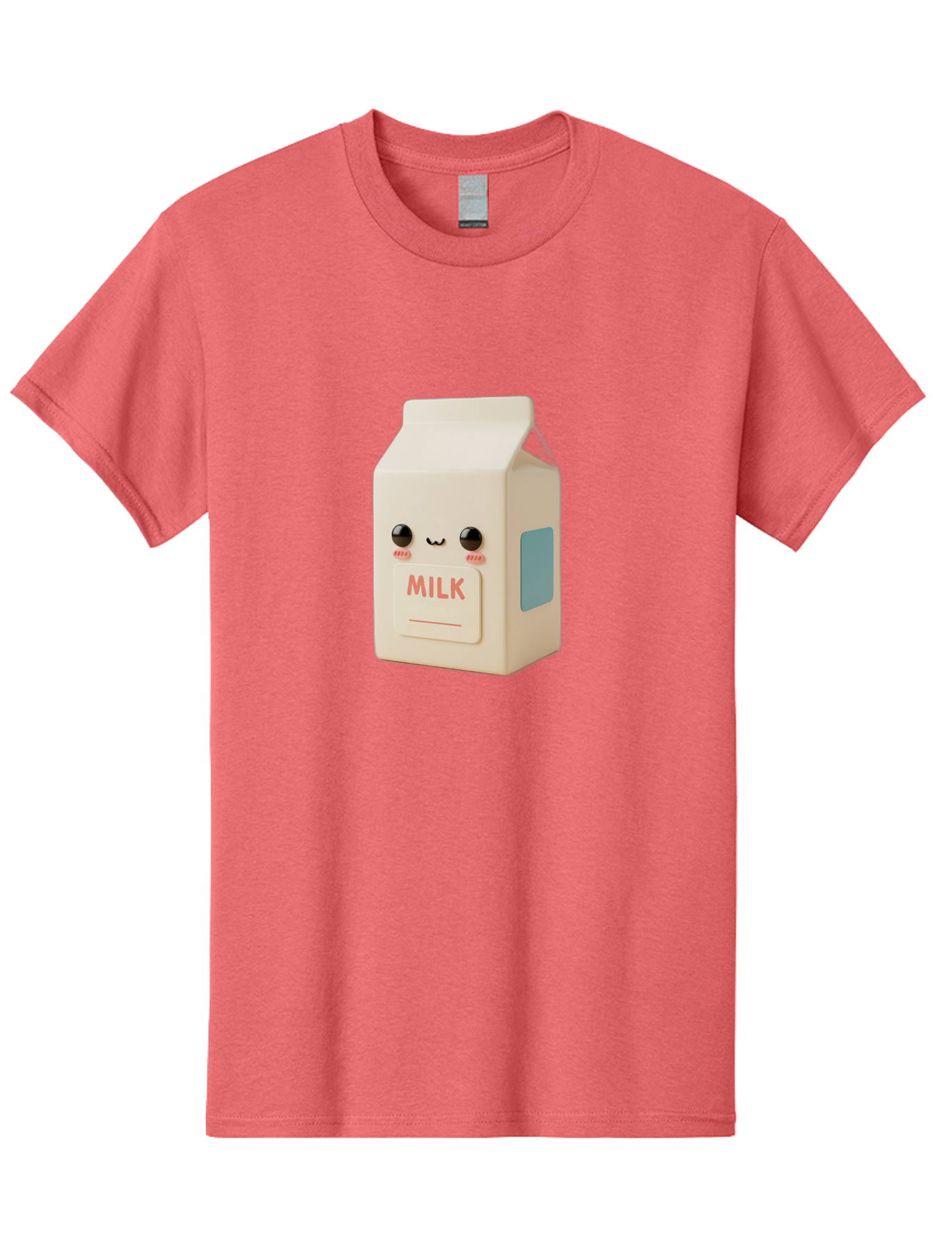 Milk-4 Men'S Graphic Tee, 100% Cotton, Comfortable Casual Summer Wear, Machine Washable, Carton With Face, Cute Character, Kawaii, Adorable, Milk Carton, Funny Expression, Playful Design, Happy Face, Cartoon-Style Bae499 4