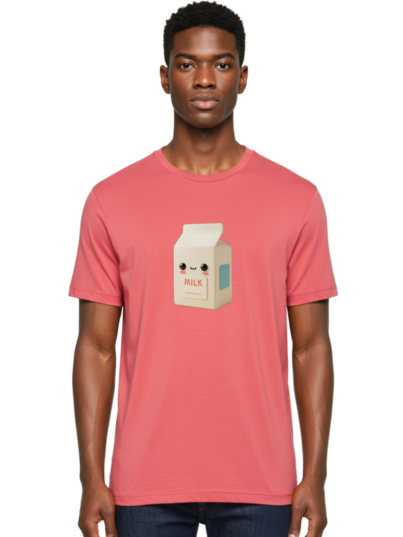 Milk-4 Men'S Graphic Tee, 100% Cotton, Comfortable Casual Summer Wear, Machine Washable, Carton With Face, Cute Character, Kawaii, Adorable, Milk Carton, Funny Expression, Playful Design, Happy Face, Cartoon-Style Bae499 19