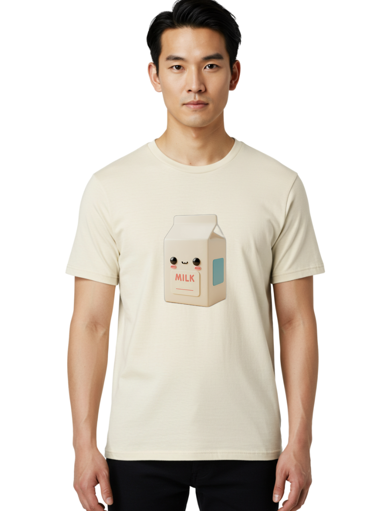 Milk-4 Men'S Graphic Tee, 100% Cotton, Comfortable Casual Summer Wear, Machine Washable, Carton With Face, Cute Character, Kawaii, Adorable, Milk Carton, Funny Expression, Playful Design, Happy Face, Cartoon-Style Bae499 23