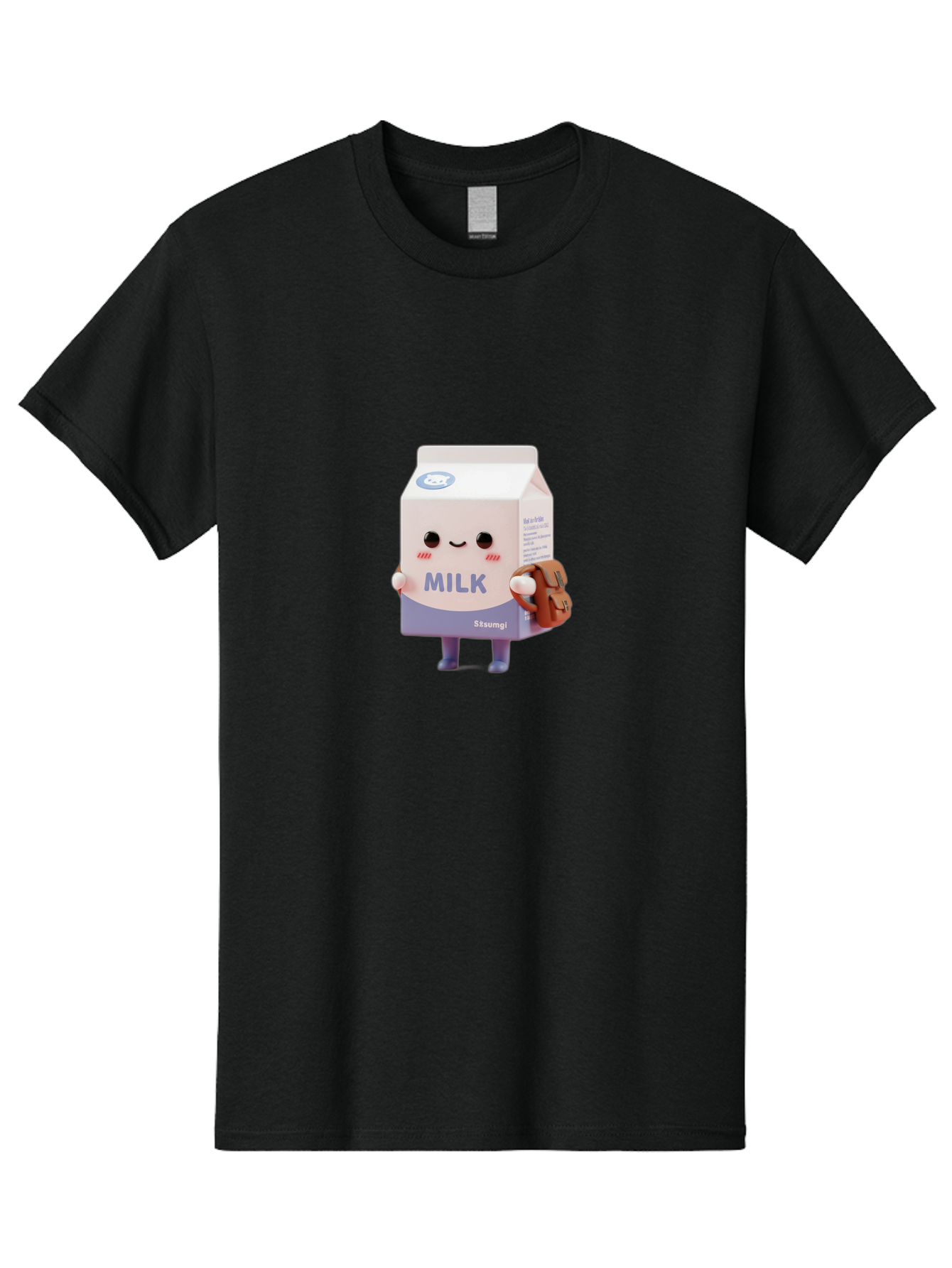 Milk-5 Men'S Graphic Tee, 100% Cotton, Comfortable Casual Summer Wear, Machine Washable, Cartoon Milk Carton, Cute Character Design, Anthropomorphic Packaging, Milk And Cookies, Kawaii Culture, Playful Illustration, Adorable Mascot, Bae500 15