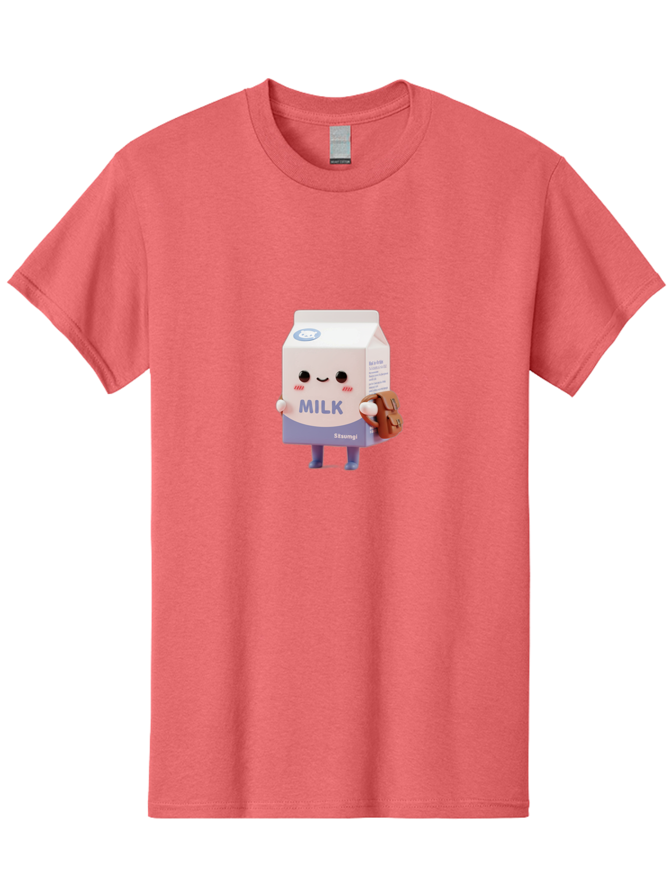 Milk-5 Men'S Graphic Tee, 100% Cotton, Comfortable Casual Summer Wear, Machine Washable, Cartoon Milk Carton, Cute Character Design, Anthropomorphic Packaging, Milk And Cookies, Kawaii Culture, Playful Illustration, Adorable Mascot, Bae500 3