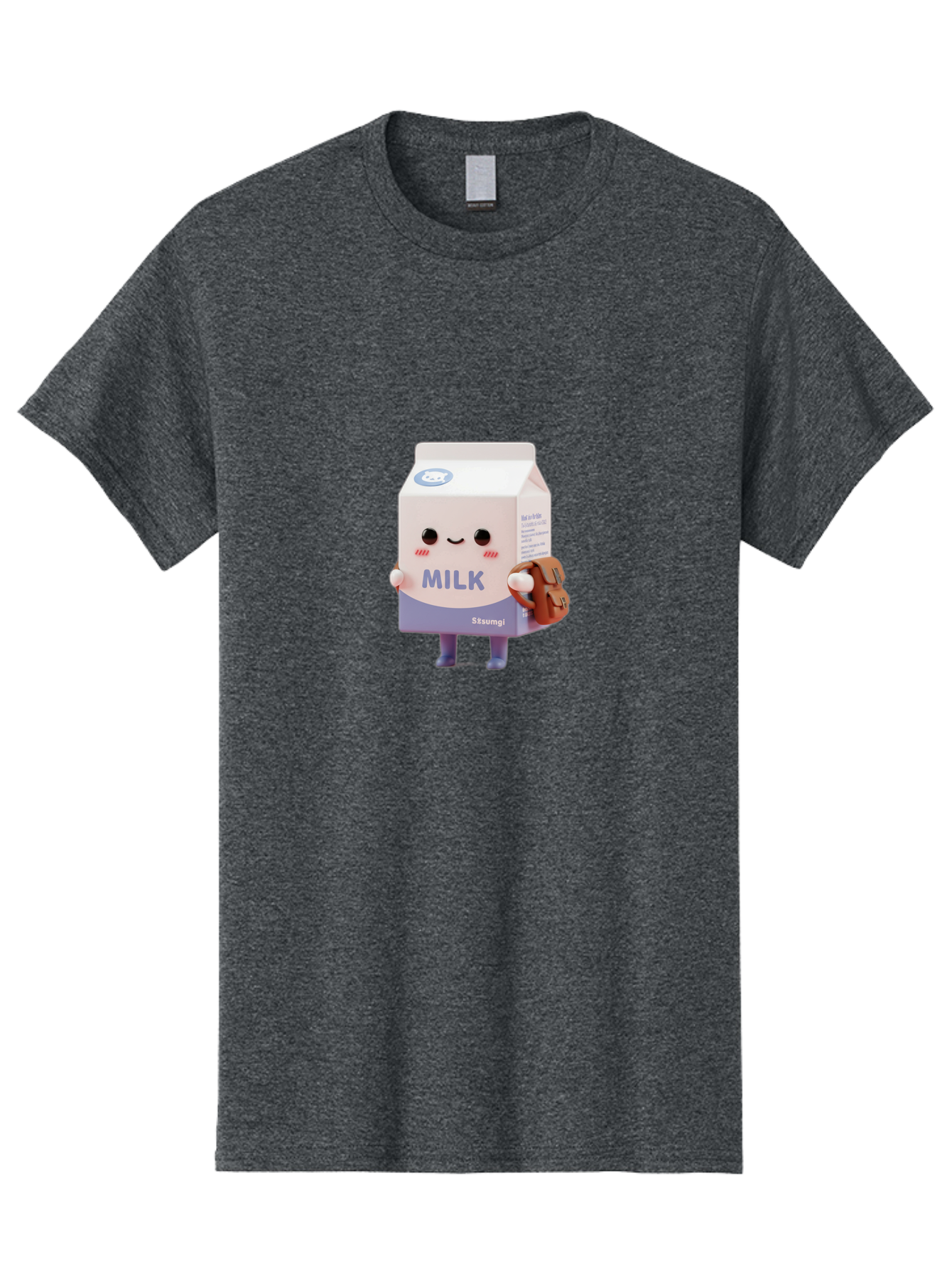 Milk-5 Men'S Graphic Tee, 100% Cotton, Comfortable Casual Summer Wear, Machine Washable, Cartoon Milk Carton, Cute Character Design, Anthropomorphic Packaging, Milk And Cookies, Kawaii Culture, Playful Illustration, Adorable Mascot, Bae500 13