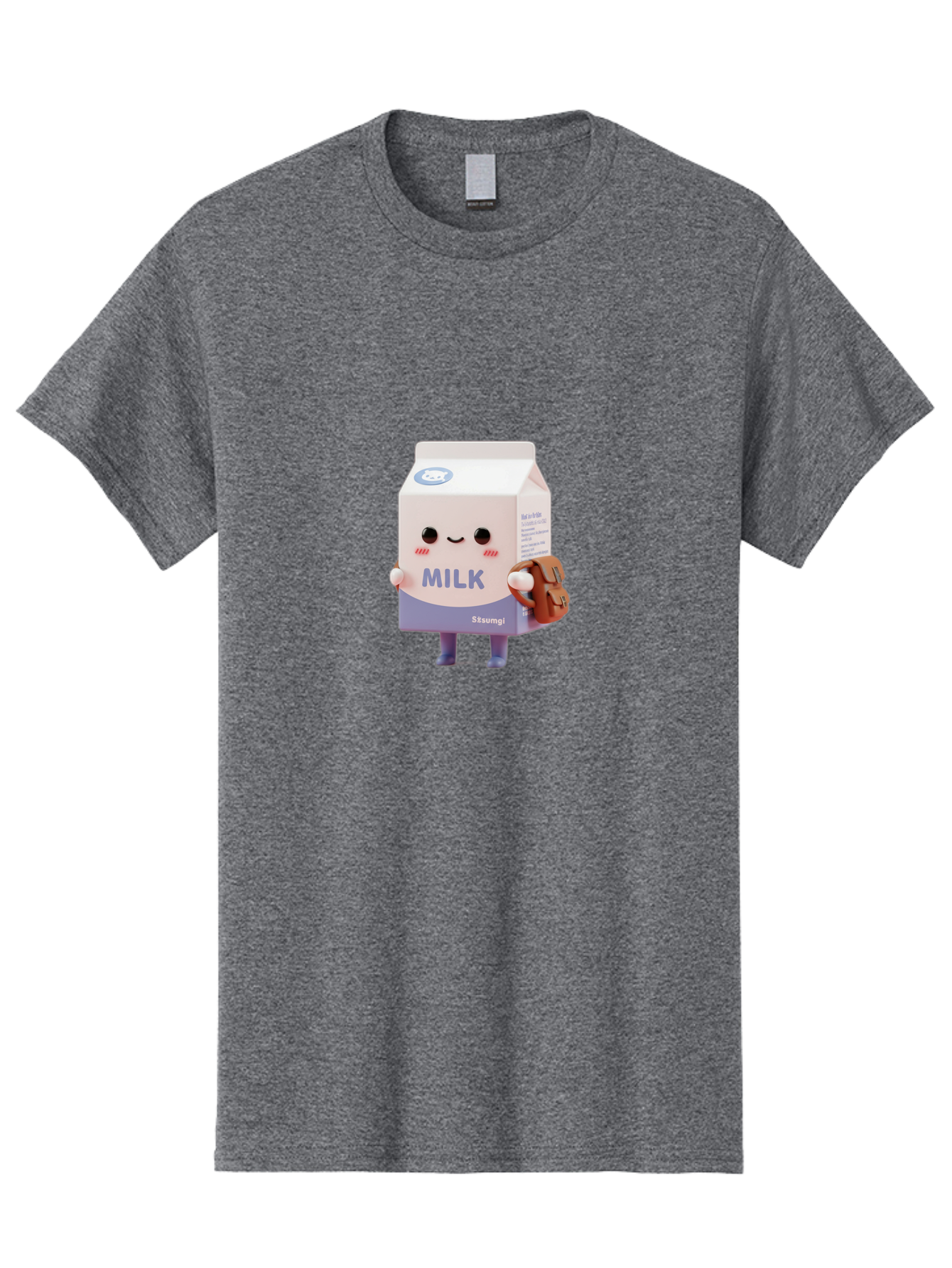 Milk-5 Men'S Graphic Tee, 100% Cotton, Comfortable Casual Summer Wear, Machine Washable, Cartoon Milk Carton, Cute Character Design, Anthropomorphic Packaging, Milk And Cookies, Kawaii Culture, Playful Illustration, Adorable Mascot, Bae500 12