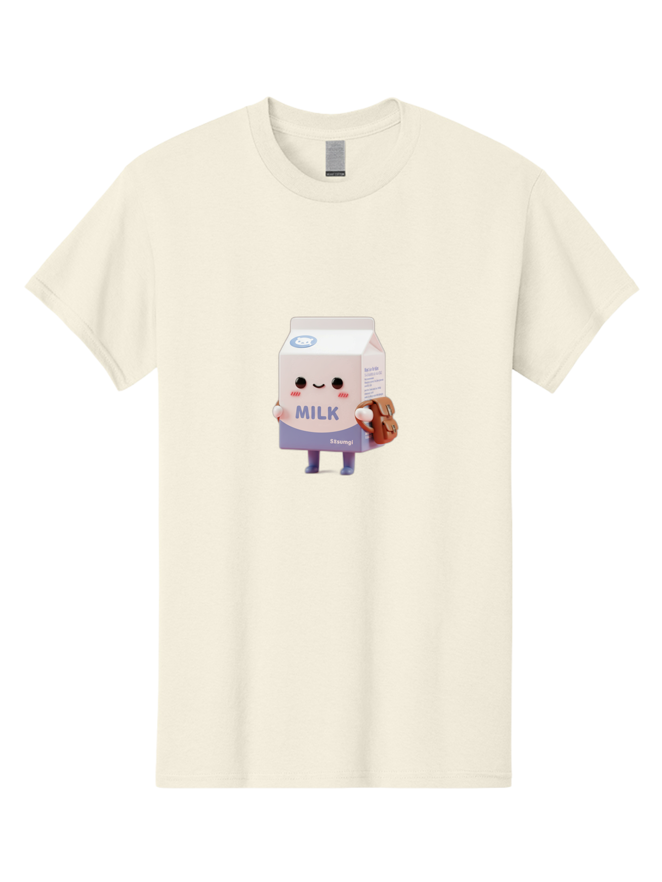 Milk-5 Men'S Graphic Tee, 100% Cotton, Comfortable Casual Summer Wear, Machine Washable, Cartoon Milk Carton, Cute Character Design, Anthropomorphic Packaging, Milk And Cookies, Kawaii Culture, Playful Illustration, Adorable Mascot, Bae500 11