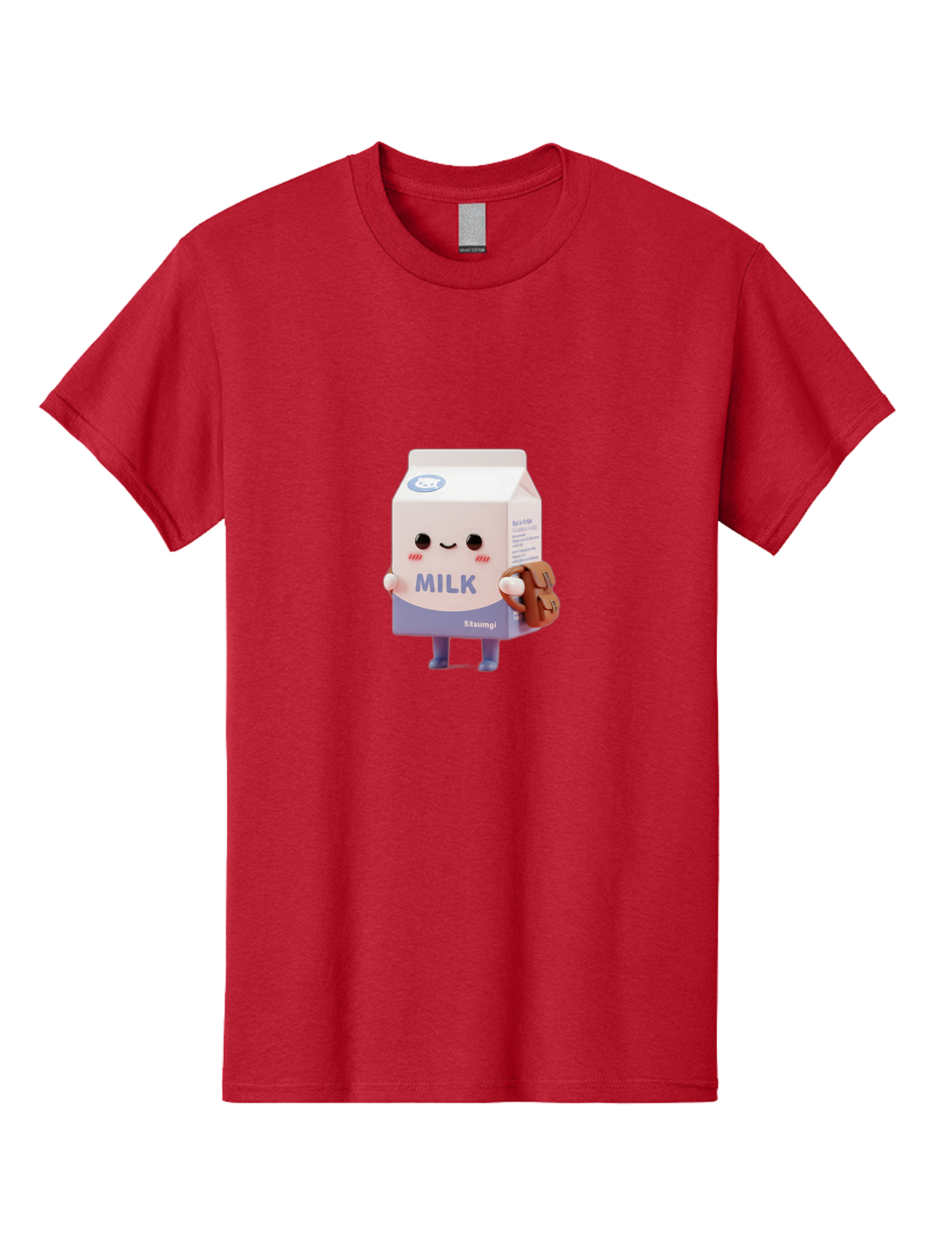 Milk-5 Men'S Graphic Tee, 100% Cotton, Comfortable Casual Summer Wear, Machine Washable, Cartoon Milk Carton, Cute Character Design, Anthropomorphic Packaging, Milk And Cookies, Kawaii Culture, Playful Illustration, Adorable Mascot, Bae500 9