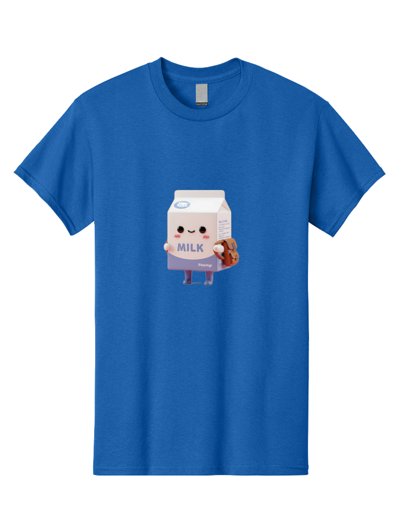 Milk-5 Men'S Graphic Tee, 100% Cotton, Comfortable Casual Summer Wear, Machine Washable, Cartoon Milk Carton, Cute Character Design, Anthropomorphic Packaging, Milk And Cookies, Kawaii Culture, Playful Illustration, Adorable Mascot, Bae500 5