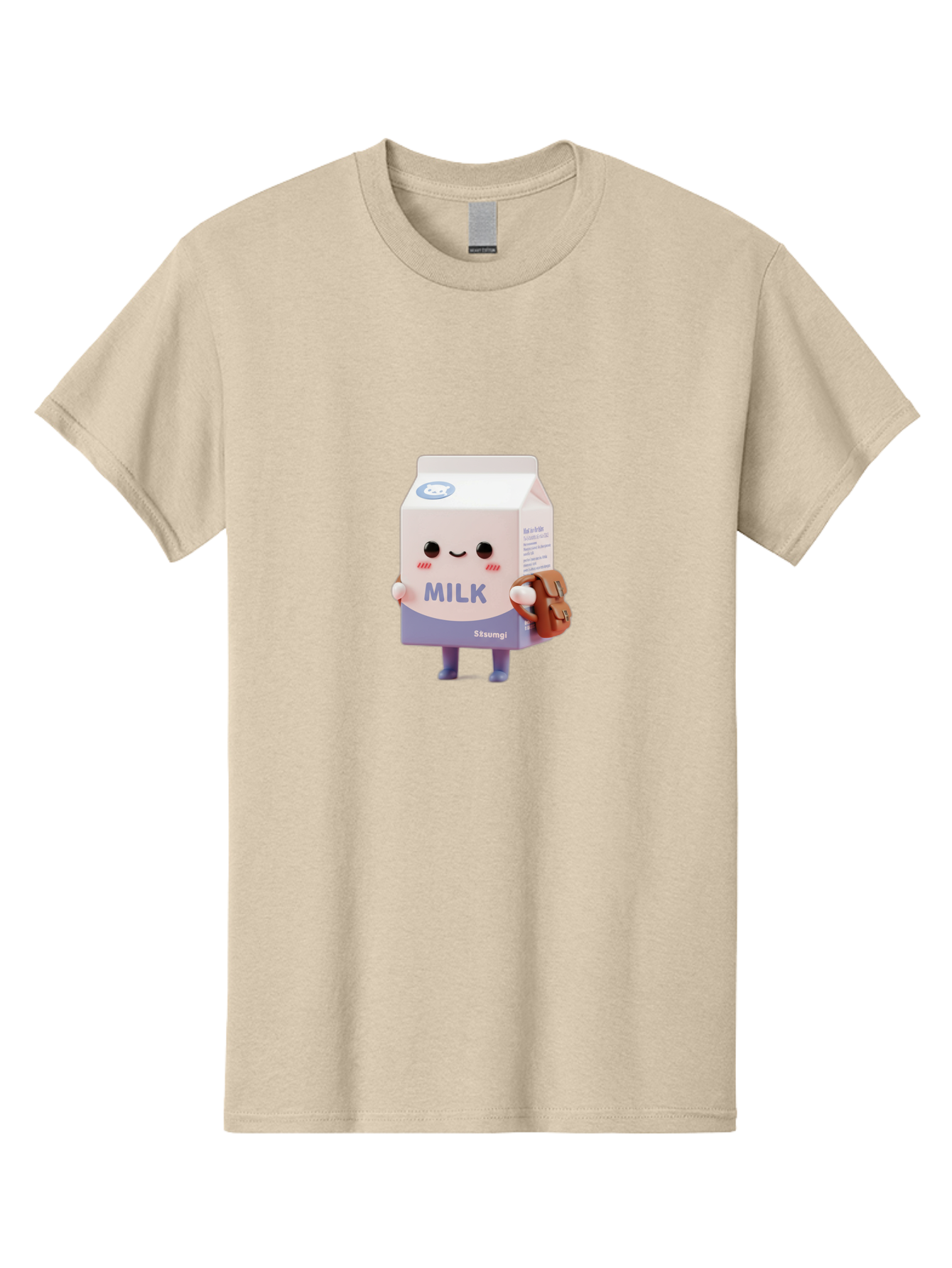 Milk-5 Men'S Graphic Tee, 100% Cotton, Comfortable Casual Summer Wear, Machine Washable, Cartoon Milk Carton, Cute Character Design, Anthropomorphic Packaging, Milk And Cookies, Kawaii Culture, Playful Illustration, Adorable Mascot, Bae500 14