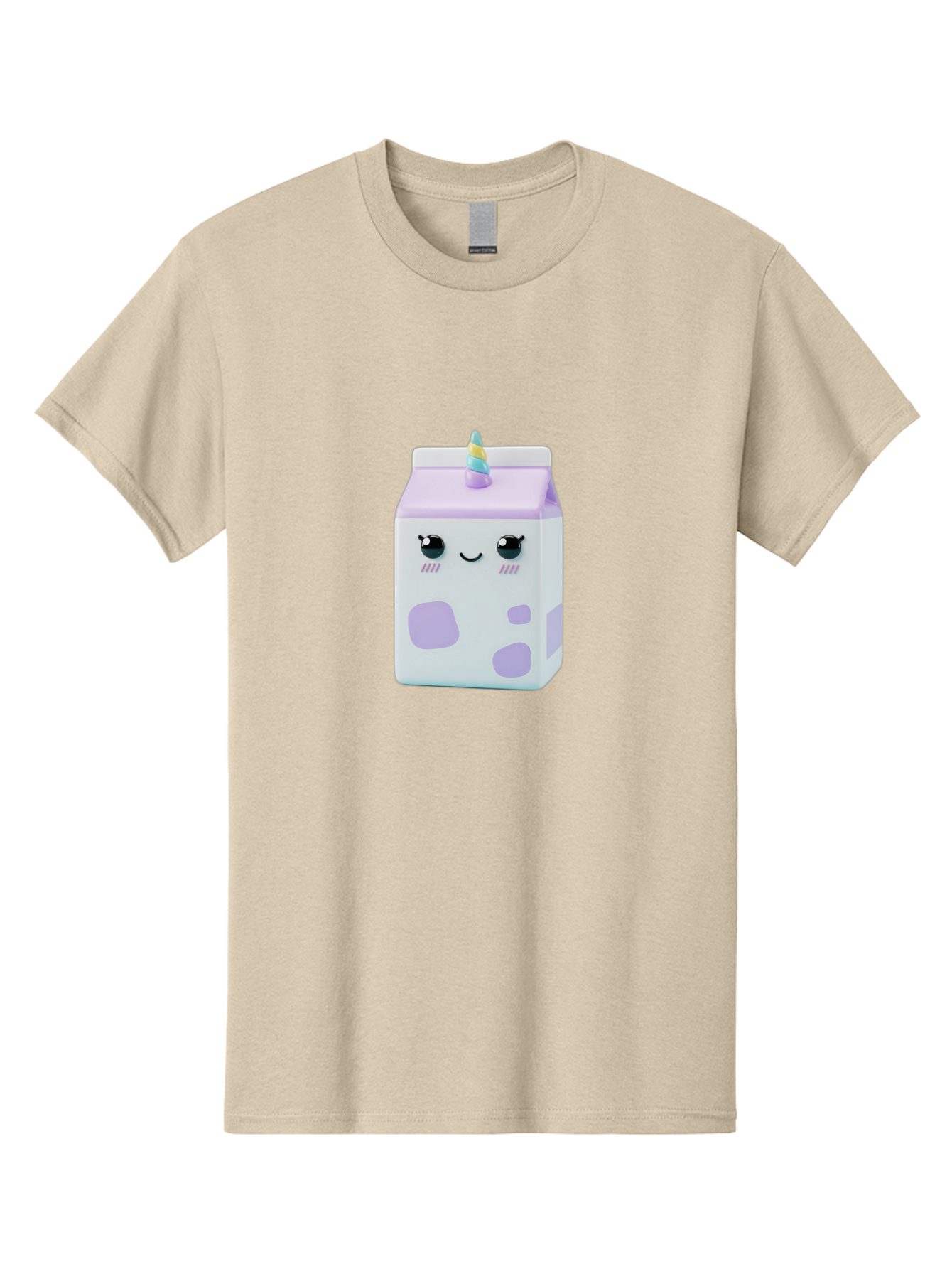 Milk-Carton-1 Men'S Graphic Tee, 100% Cotton, Comfortable Casual Summer Wear, Machine Washable, Milk Carton, Cartoon Character, Unicorn Horn, Purple And White, Cute Design, Funny Face, Kawaii, Playful, Whimsical, Charming, Bae501 6