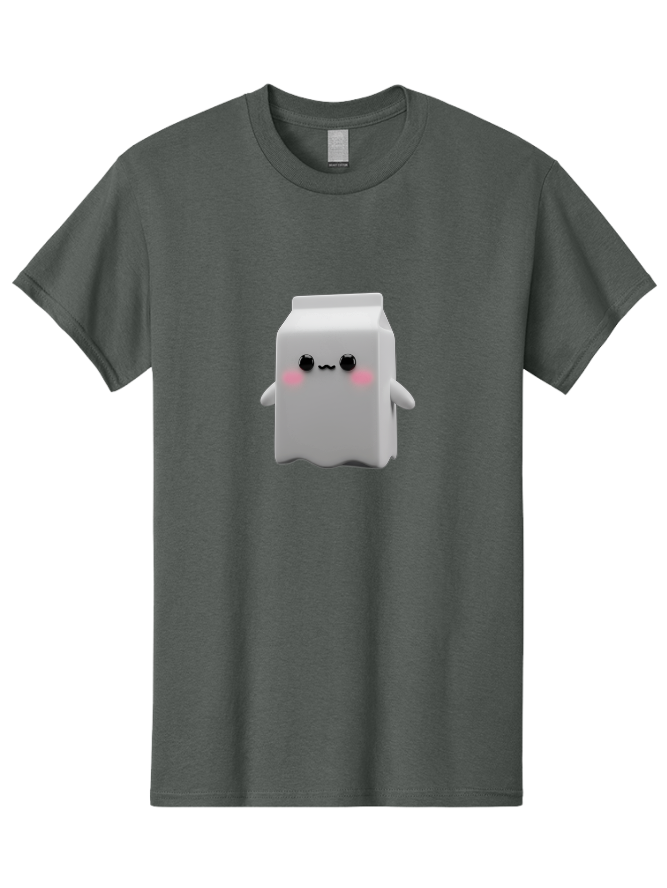Milk-Carton Men'S Graphic Tee, 100% Cotton, Comfortable Casual Summer Wear, Machine Washable, Cartoon Milk Carton, Kawaii Character, Cute Milk, Adorable Illustration, Pink Blush Cheeks, Squiggly Mouth, 3D Animation, Whimsical Design, Bae503 1