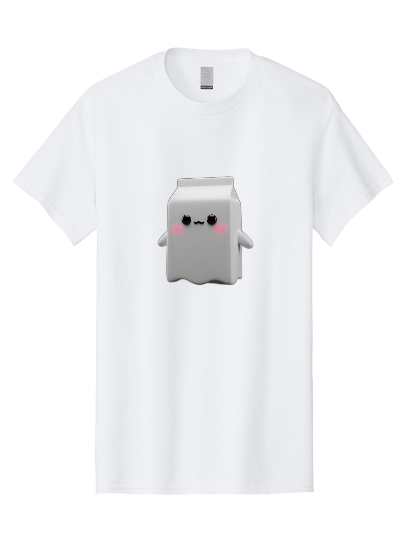 Milk-Carton Men'S Graphic Tee, 100% Cotton, Comfortable Casual Summer Wear, Machine Washable, Cartoon Milk Carton, Kawaii Character, Cute Milk, Adorable Illustration, Pink Blush Cheeks, Squiggly Mouth, 3D Animation, Whimsical Design, Bae503 13