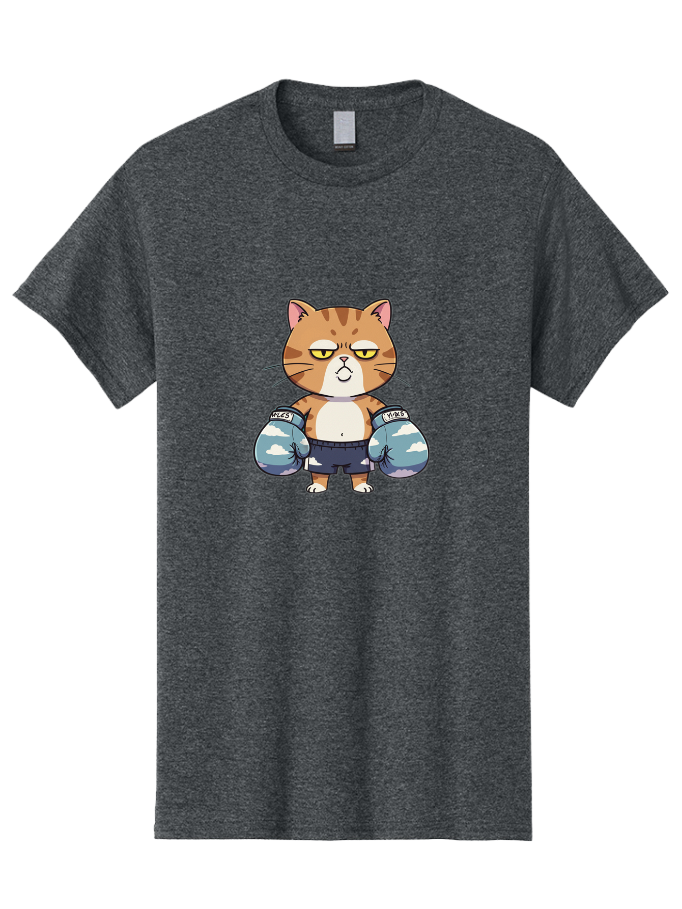 Milo-Cat Men'S Graphic Tee, 100% Cotton, Comfortable Casual Summer Wear, Machine Washable, Cartoon Cat, Boxing Gloves, Meows, Cat Boxing, Funny Cat, Animal Character, Cartoon Character, Boxing Cat, Feline, Cat With Gloves, Cat In Shorts Bae505 12