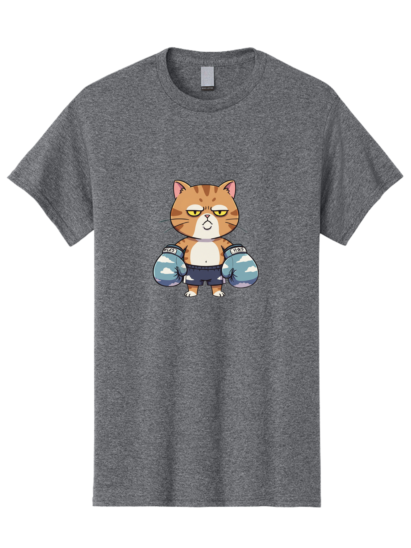 Milo-Cat Men'S Graphic Tee, 100% Cotton, Comfortable Casual Summer Wear, Machine Washable, Cartoon Cat, Boxing Gloves, Meows, Cat Boxing, Funny Cat, Animal Character, Cartoon Character, Boxing Cat, Feline, Cat With Gloves, Cat In Shorts Bae505 13