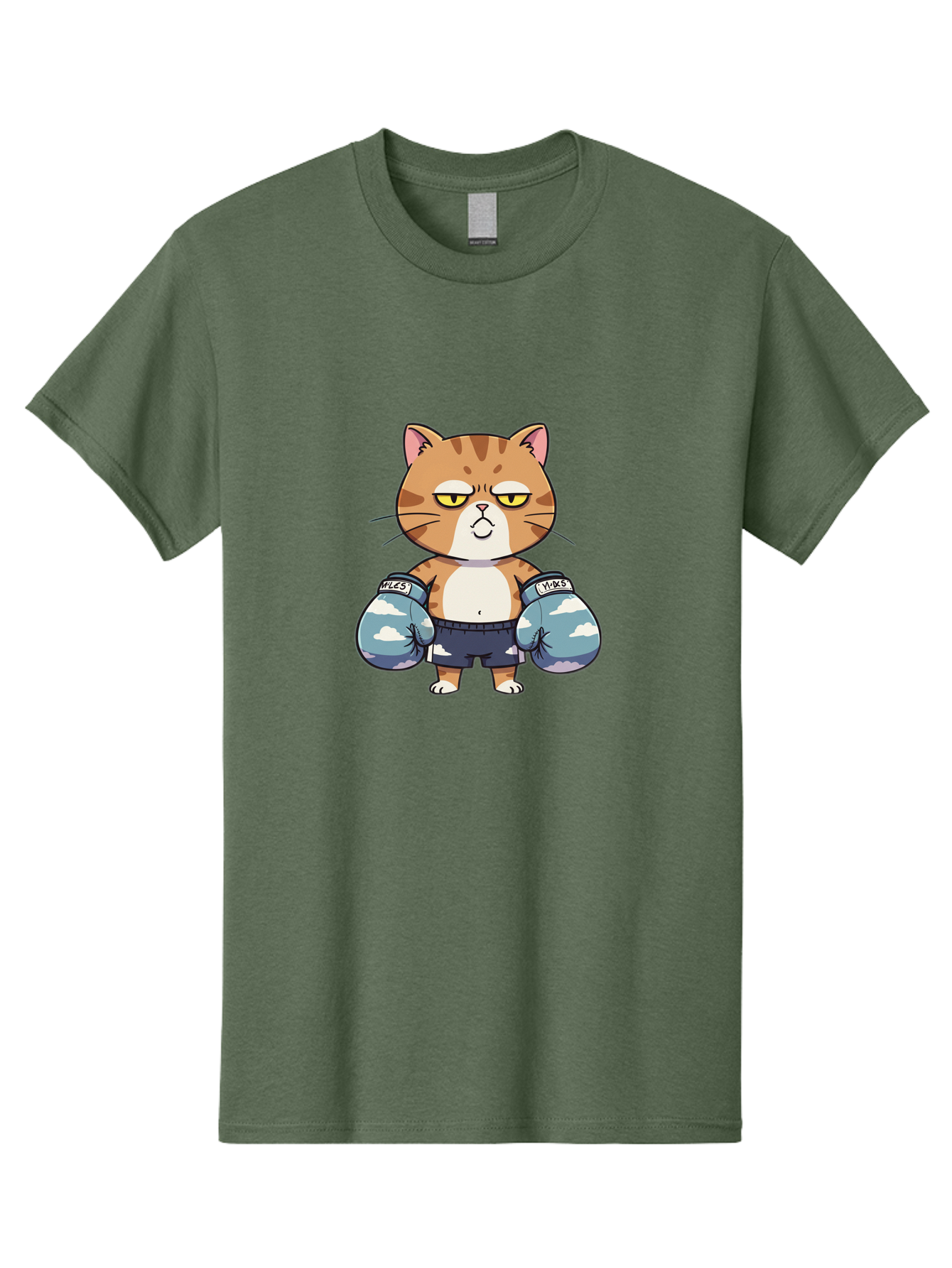 Milo-Cat Men'S Graphic Tee, 100% Cotton, Comfortable Casual Summer Wear, Machine Washable, Cartoon Cat, Boxing Gloves, Meows, Cat Boxing, Funny Cat, Animal Character, Cartoon Character, Boxing Cat, Feline, Cat With Gloves, Cat In Shorts Bae505 2