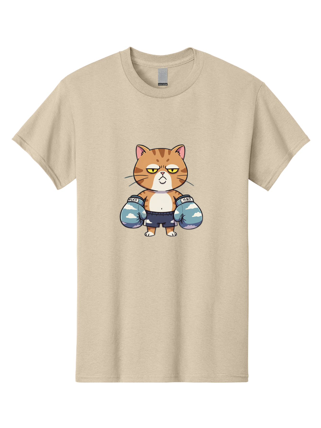 Milo-Cat Men'S Graphic Tee, 100% Cotton, Comfortable Casual Summer Wear, Machine Washable, Cartoon Cat, Boxing Gloves, Meows, Cat Boxing, Funny Cat, Animal Character, Cartoon Character, Boxing Cat, Feline, Cat With Gloves, Cat In Shorts Bae505 6