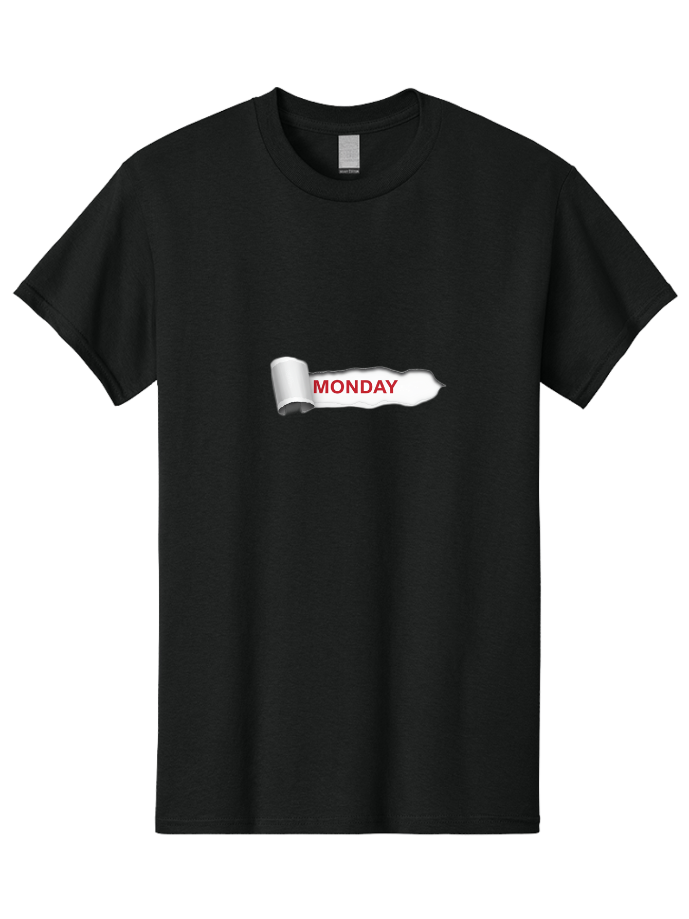 Monday-2 Men'S Graphic Tee, 100% Cotton, Comfortable Casual Summer Wear, Machine Washable, Ripped Paper, Monday Motivation, Bold Red Text, Crumpled Edge, Creative Design, Day Of The Week, Office Decor Bae509 7