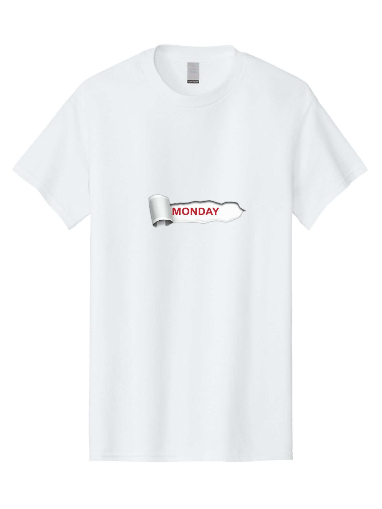 Monday-2 Men'S Graphic Tee, 100% Cotton, Comfortable Casual Summer Wear, Machine Washable, Ripped Paper, Monday Motivation, Bold Red Text, Crumpled Edge, Creative Design, Day Of The Week, Office Decor Bae509 15