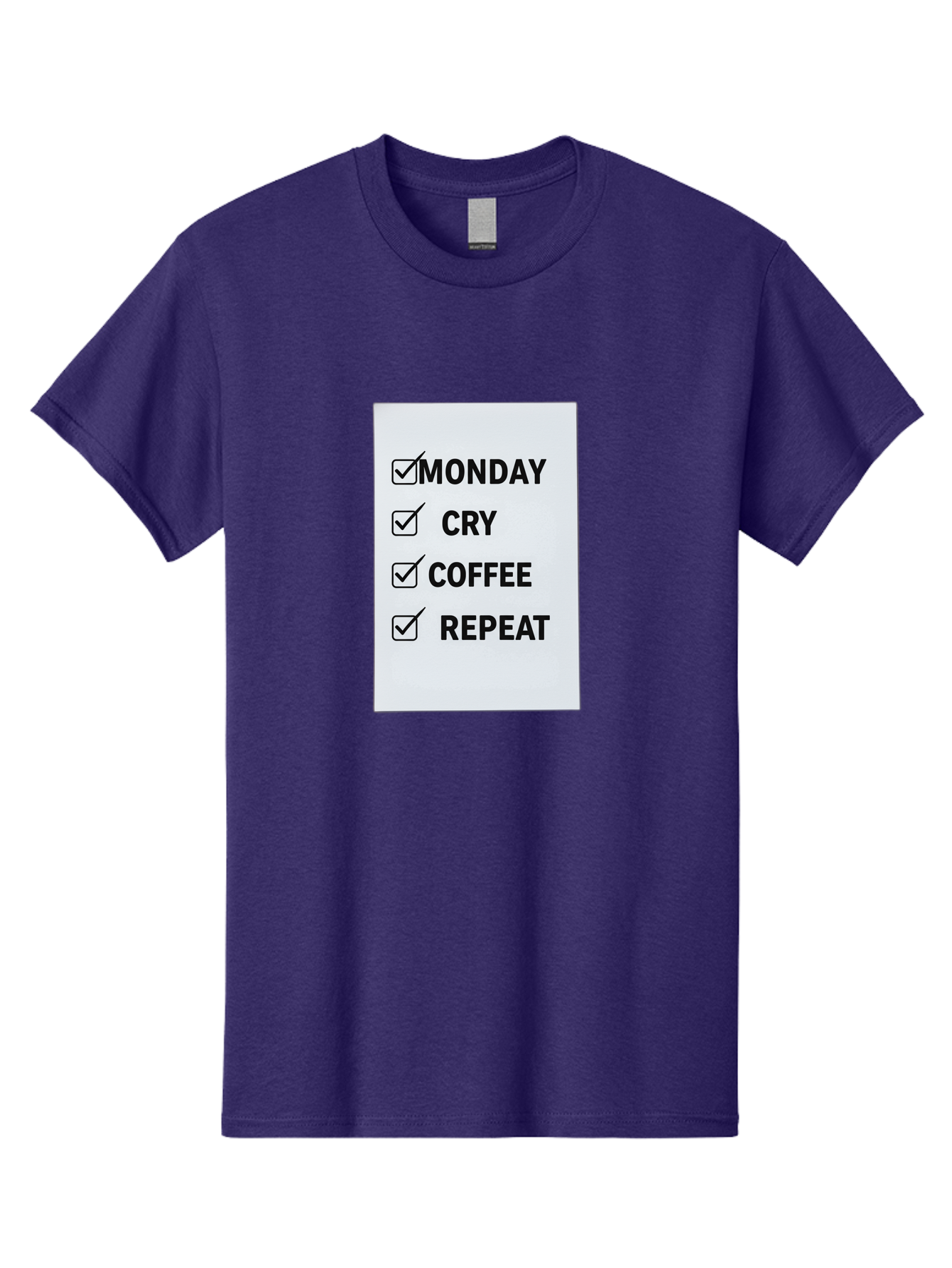 Monday-Cry-Coffee-Repeat-1 Men'S Graphic Tee, 100% Cotton, Comfortable Casual Summer Wear, Machine Washable, Monday Motivation, Funny To-Do List, Coffee Humor, Monday Blues, Office Humor, Work Life Balance, Morning Routine, Coffee Break Bae514 10