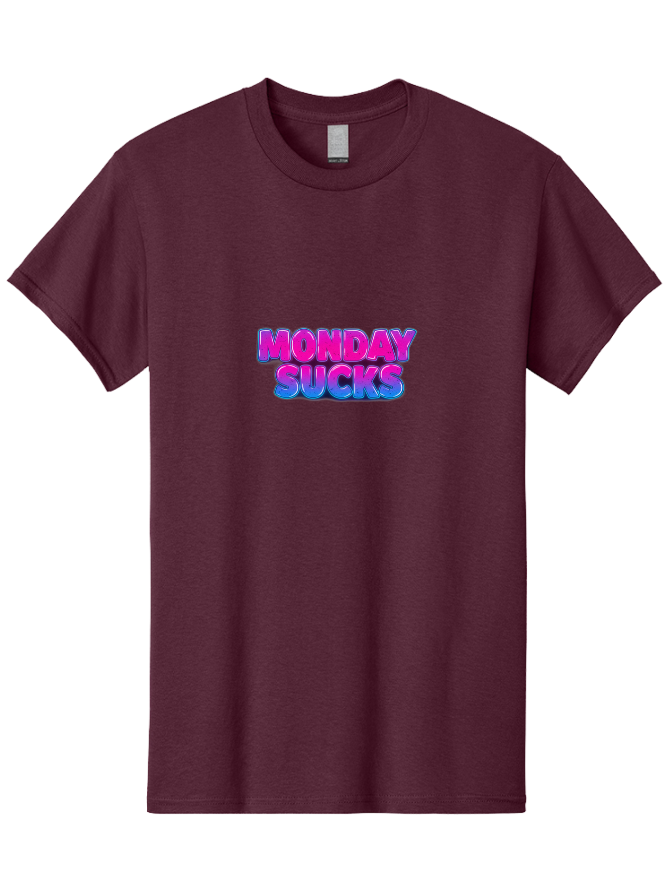 Monday-Sucks-1 Men'S Graphic Tee, 100% Cotton, Comfortable Casual Summer Wear, Machine Washable, Monday Motivation, Motivational Quote, Funny Meme, Humor, Sarcasm, Workweek Grind, Relief, Colorful Text, Pink, Blue, Gradient, Workplace Humor, Bae534 11