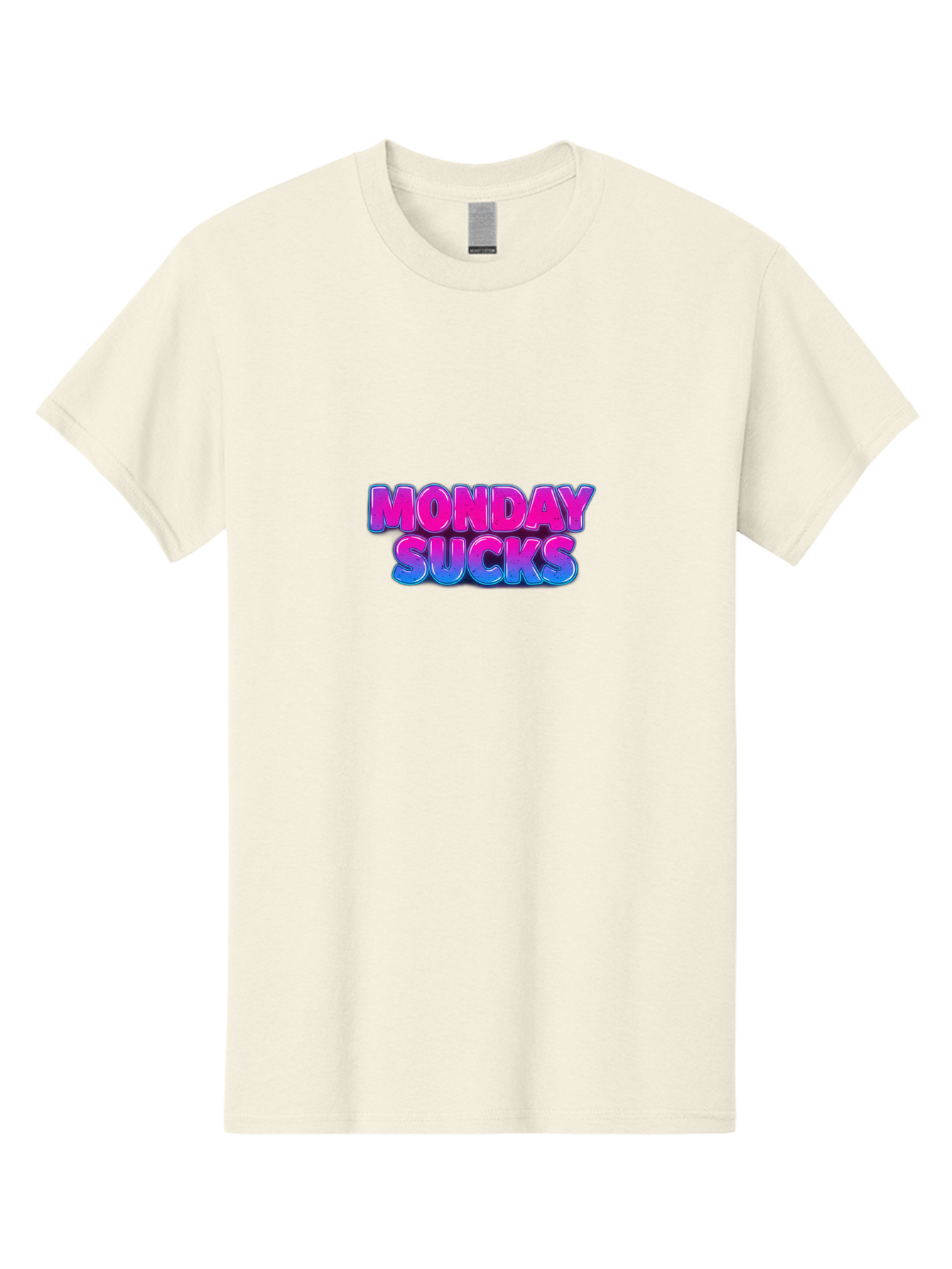 Monday-Sucks-1 Men'S Graphic Tee, 100% Cotton, Comfortable Casual Summer Wear, Machine Washable, Monday Motivation, Motivational Quote, Funny Meme, Humor, Sarcasm, Workweek Grind, Relief, Colorful Text, Pink, Blue, Gradient, Workplace Humor, Bae534 13