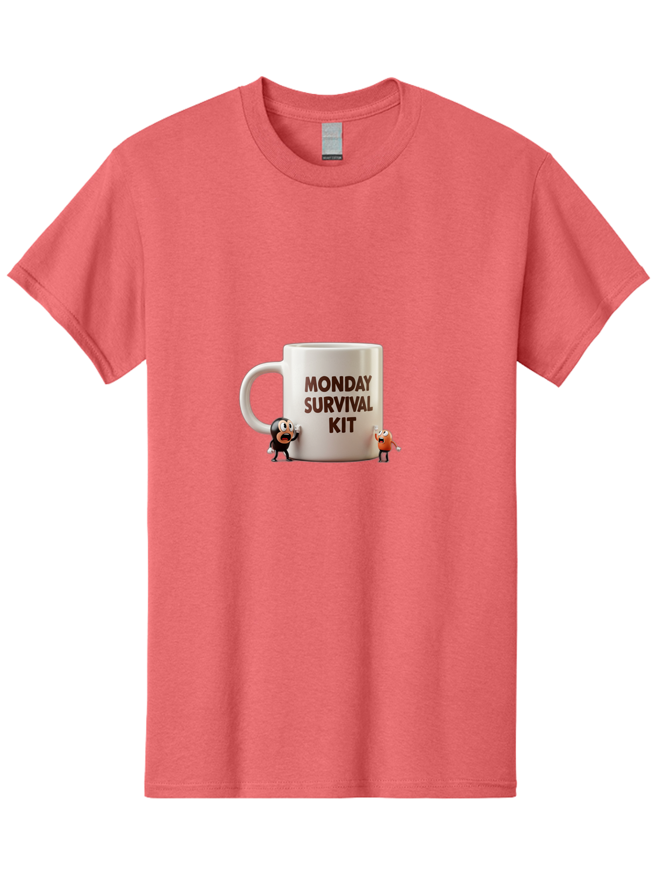 Monday-Survival-Kit-1 Men'S Graphic Tee, 100% Cotton, Comfortable Casual Summer Wear, Machine Washable, Coffee Mug, Monday Motivation, Survival Kit, Cartoon Characters, Humorous Design, Funny Coffee Cup, Quirky Illustration, Stress Relief Bae536 7
