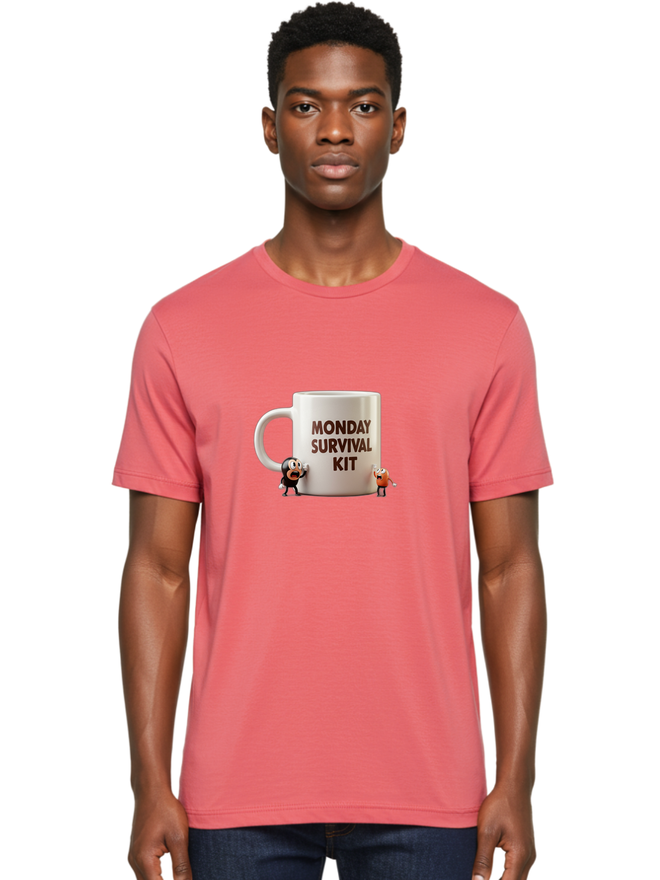 Monday-Survival-Kit-1 Men'S Graphic Tee, 100% Cotton, Comfortable Casual Summer Wear, Machine Washable, Coffee Mug, Monday Motivation, Survival Kit, Cartoon Characters, Humorous Design, Funny Coffee Cup, Quirky Illustration, Stress Relief Bae536 22
