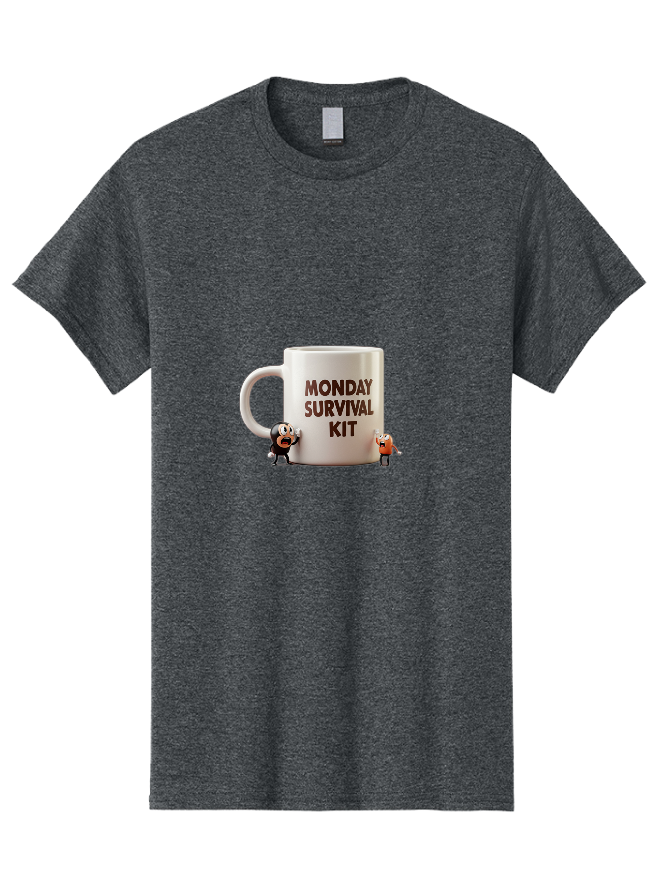 Monday-Survival-Kit-1 Men'S Graphic Tee, 100% Cotton, Comfortable Casual Summer Wear, Machine Washable, Coffee Mug, Monday Motivation, Survival Kit, Cartoon Characters, Humorous Design, Funny Coffee Cup, Quirky Illustration, Stress Relief Bae536 10