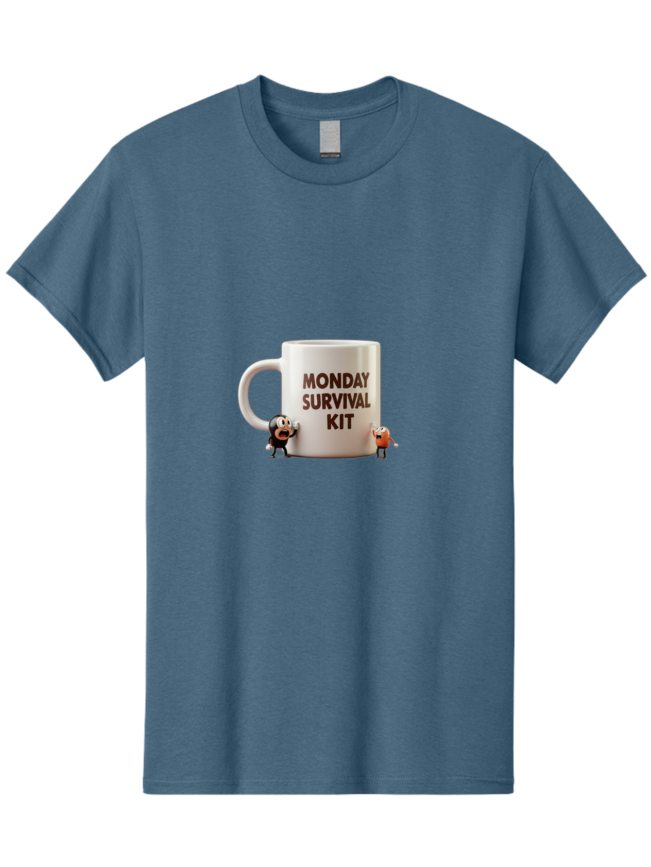 Monday-Survival-Kit-1 Men'S Graphic Tee, 100% Cotton, Comfortable Casual Summer Wear, Machine Washable, Coffee Mug, Monday Motivation, Survival Kit, Cartoon Characters, Humorous Design, Funny Coffee Cup, Quirky Illustration, Stress Relief Bae536 8