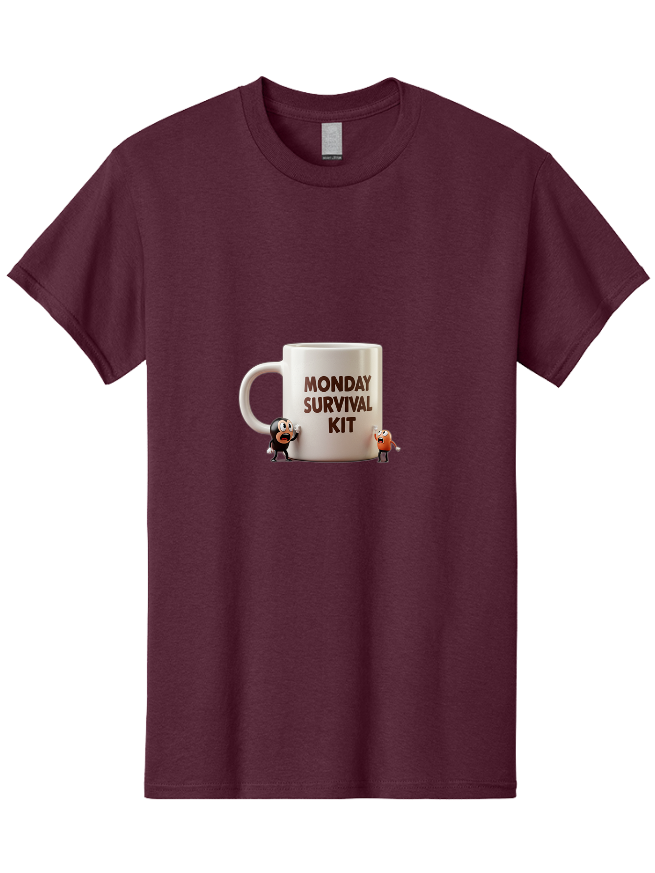 Monday-Survival-Kit-1 Men'S Graphic Tee, 100% Cotton, Comfortable Casual Summer Wear, Machine Washable, Coffee Mug, Monday Motivation, Survival Kit, Cartoon Characters, Humorous Design, Funny Coffee Cup, Quirky Illustration, Stress Relief Bae536 14