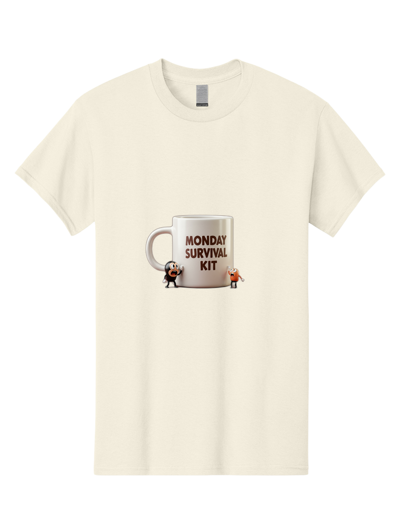 Monday-Survival-Kit-1 Men'S Graphic Tee, 100% Cotton, Comfortable Casual Summer Wear, Machine Washable, Coffee Mug, Monday Motivation, Survival Kit, Cartoon Characters, Humorous Design, Funny Coffee Cup, Quirky Illustration, Stress Relief Bae536 12
