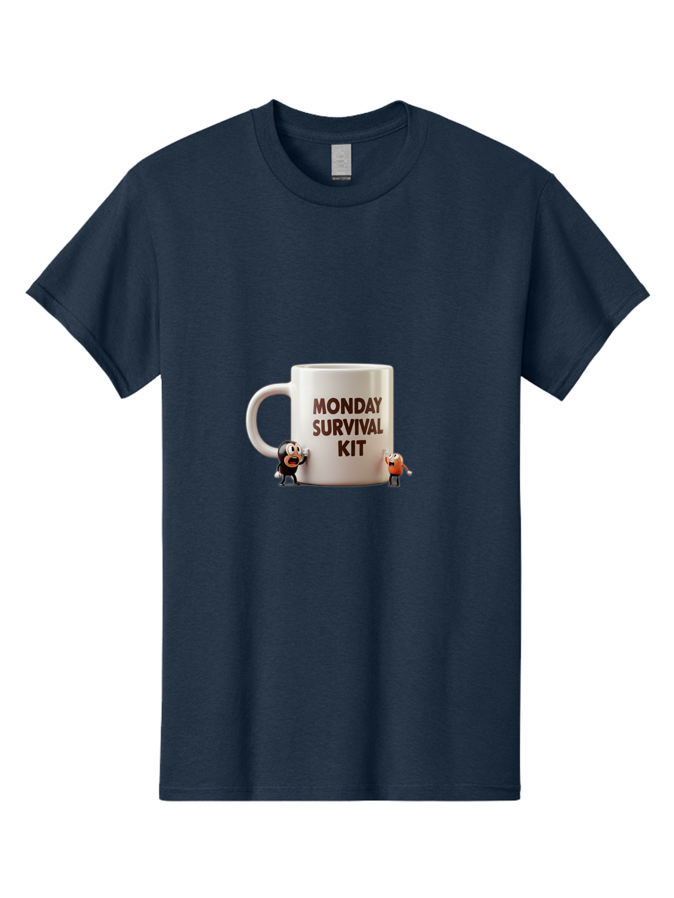 Monday-Survival-Kit-1 Men'S Graphic Tee, 100% Cotton, Comfortable Casual Summer Wear, Machine Washable, Coffee Mug, Monday Motivation, Survival Kit, Cartoon Characters, Humorous Design, Funny Coffee Cup, Quirky Illustration, Stress Relief Bae536 15