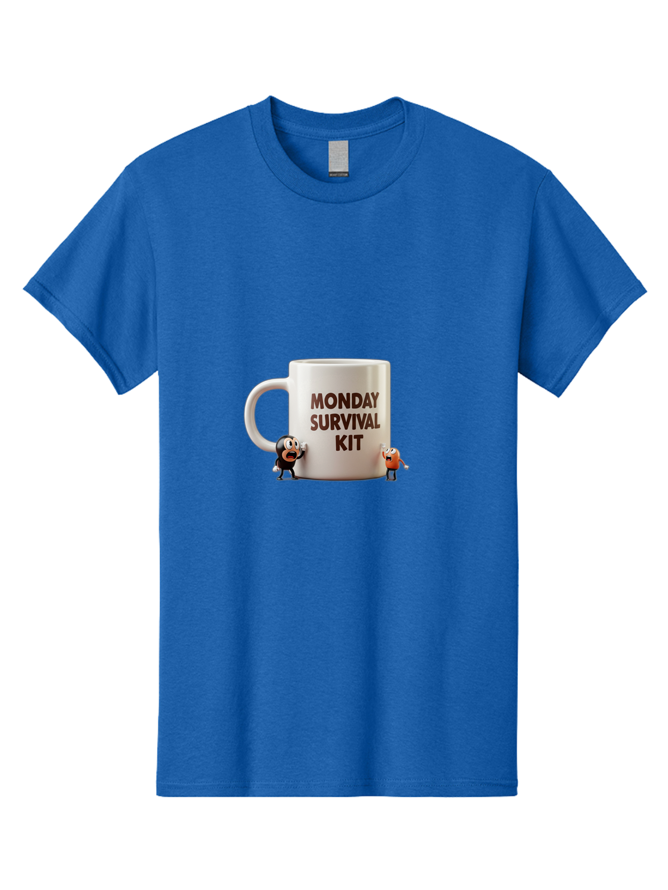 Monday-Survival-Kit-1 Men'S Graphic Tee, 100% Cotton, Comfortable Casual Summer Wear, Machine Washable, Coffee Mug, Monday Motivation, Survival Kit, Cartoon Characters, Humorous Design, Funny Coffee Cup, Quirky Illustration, Stress Relief Bae536 4